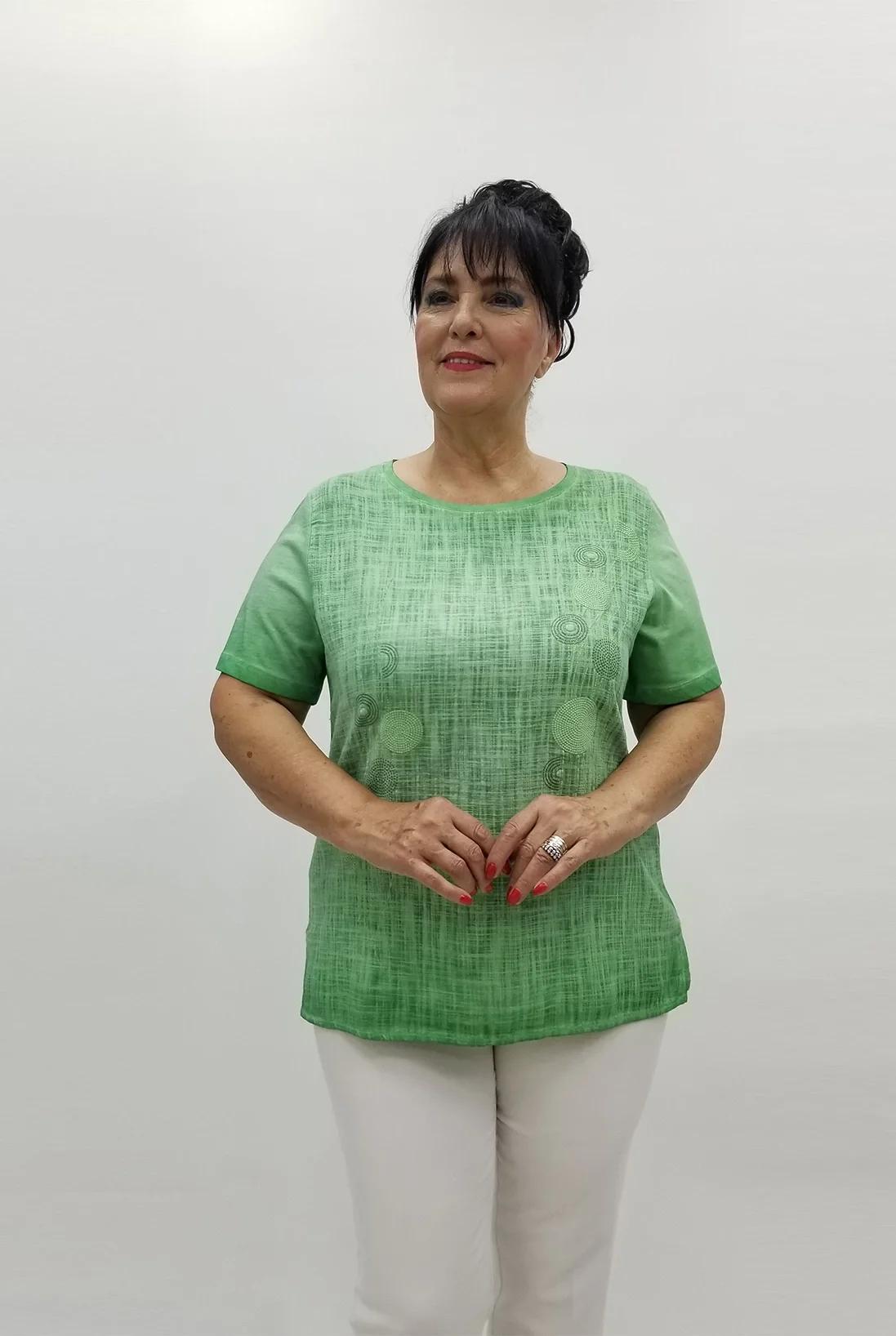 Miraggio Büyük Beden Bluz 99632 YEŞİL