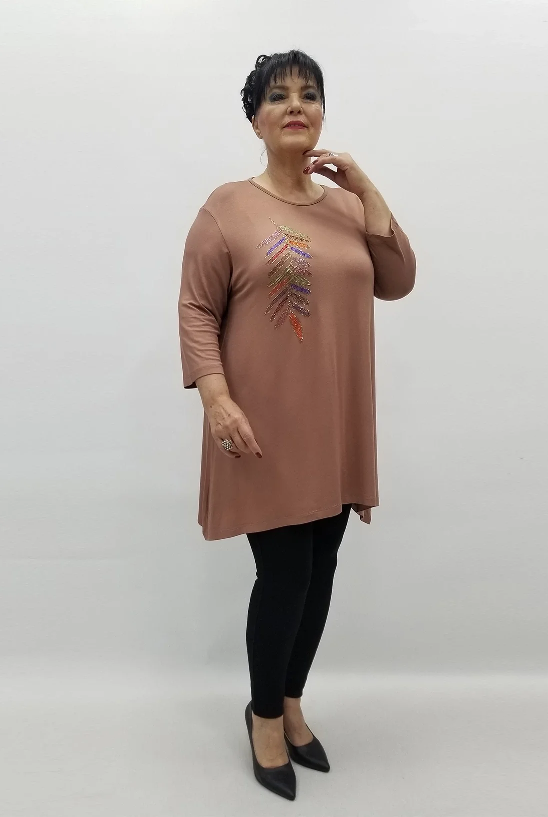 Miraggio Büyük Beden Bluz 99649 KAHVE