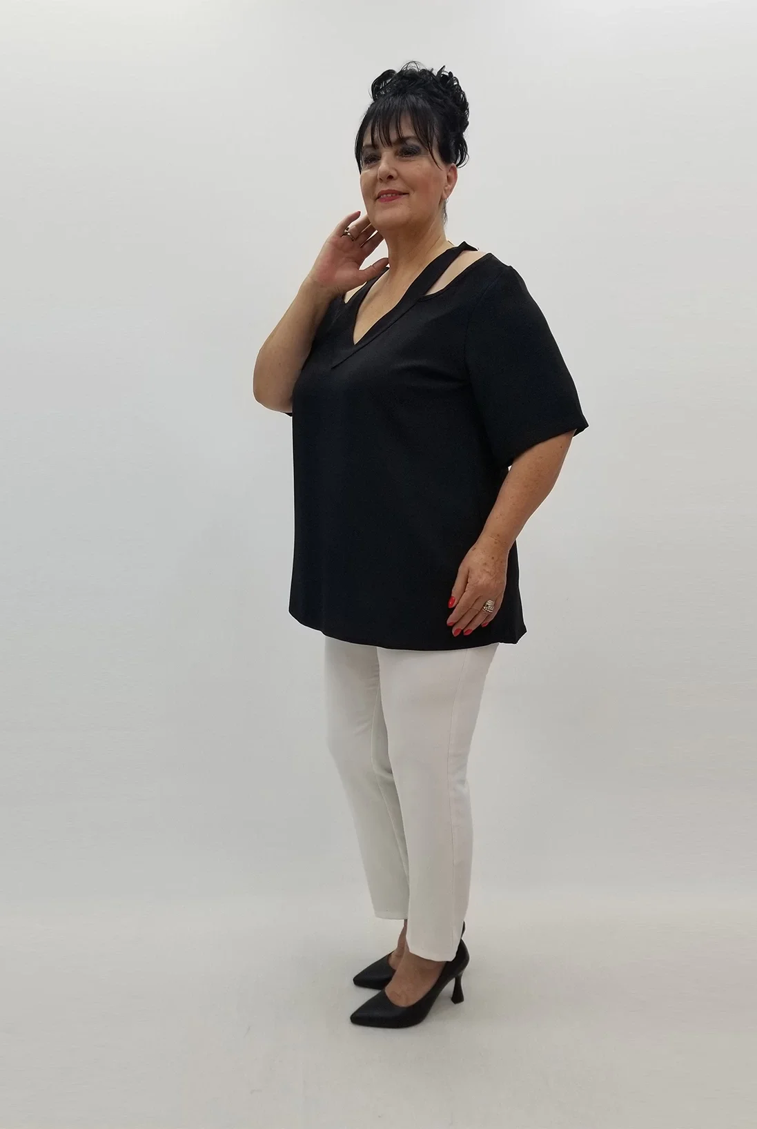 Miraggio Büyük Beden Bluz 99684 SİYAH