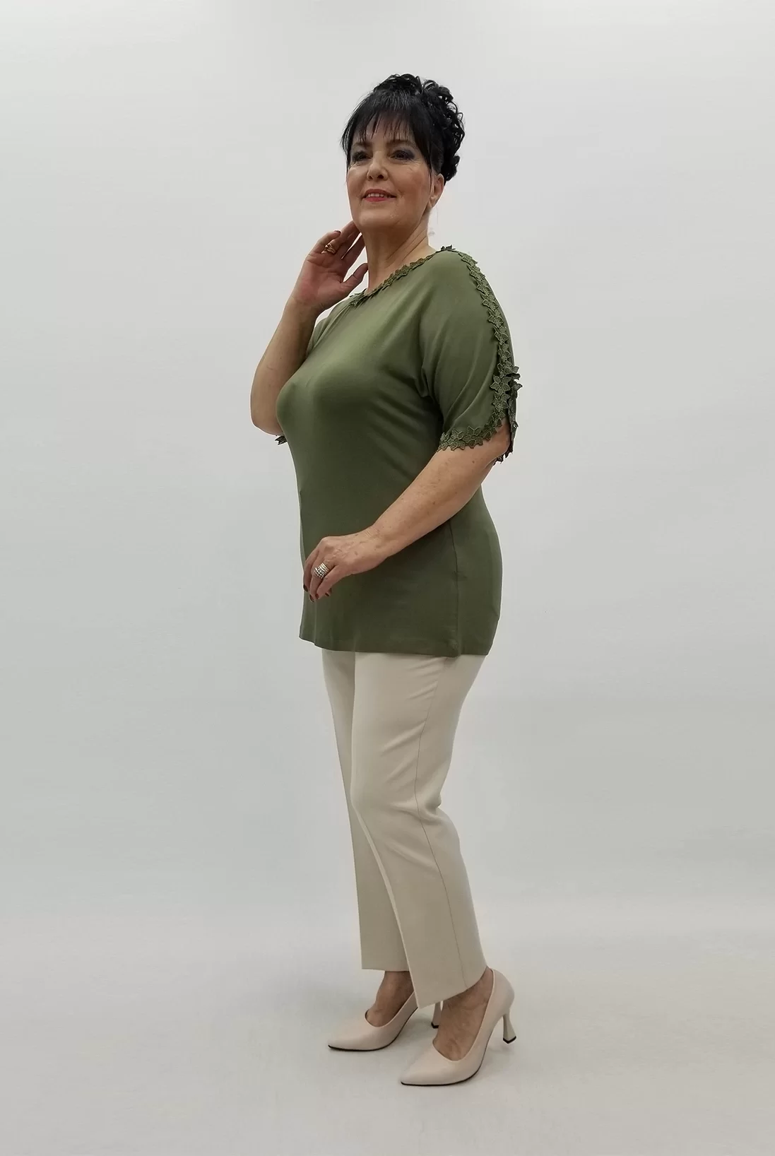 Miraggio Büyük Beden Bluz 99702 HAKİ