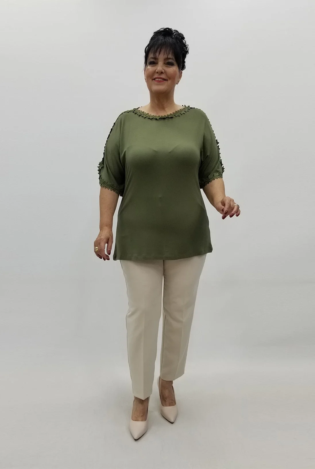 Miraggio Büyük Beden Bluz 99702 HAKİ