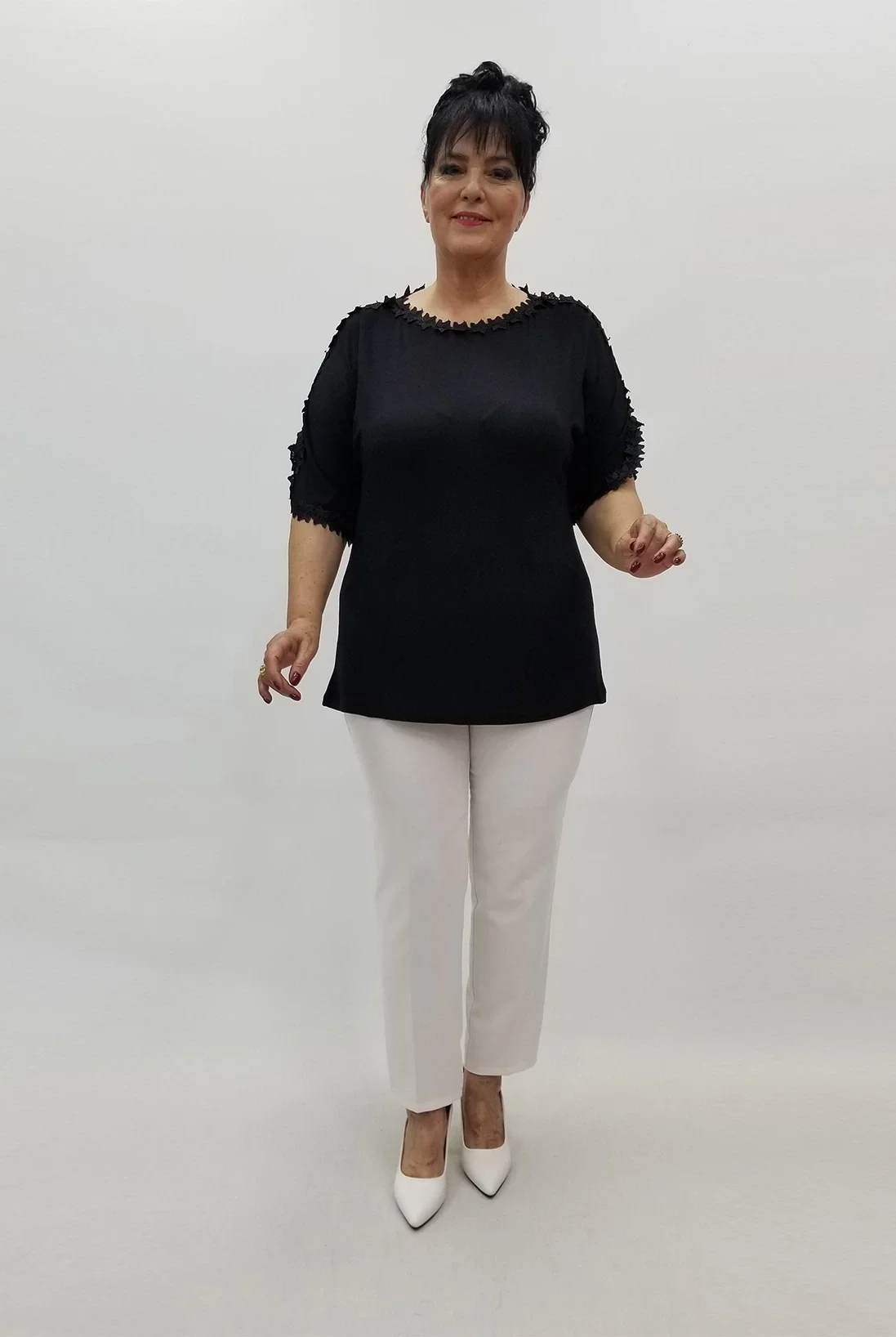 Miraggio Büyük Beden Bluz 99702 SİYAH