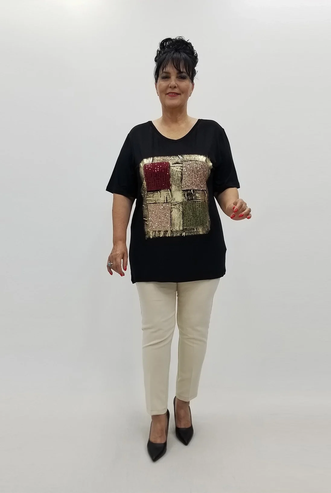 Miraggio Büyük Beden Bluz 99714 SİYAH