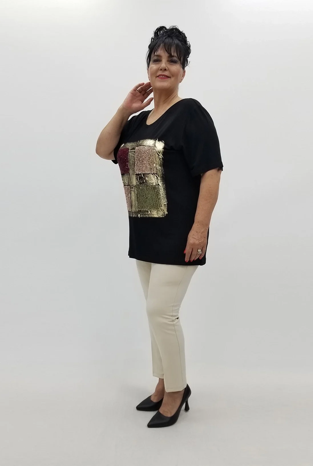 Miraggio Büyük Beden Bluz 99714 SİYAH