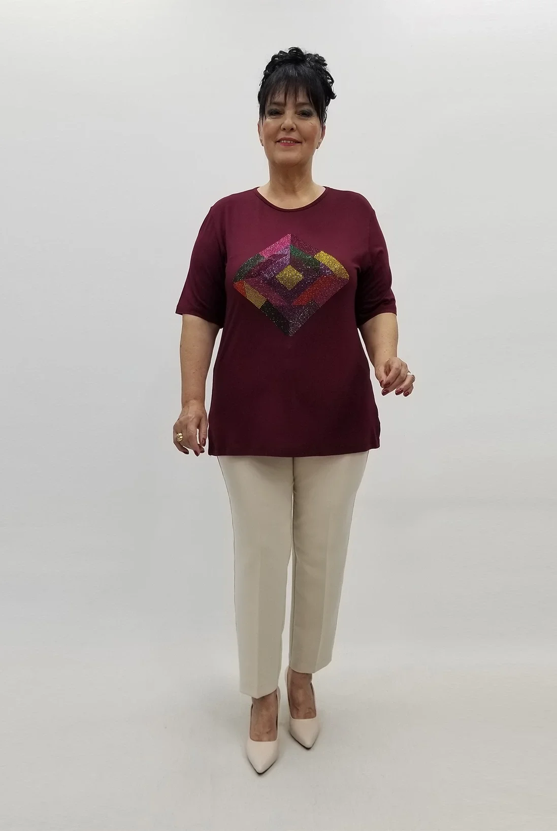 Miraggio Büyük Beden Bluz 99724 BORDO