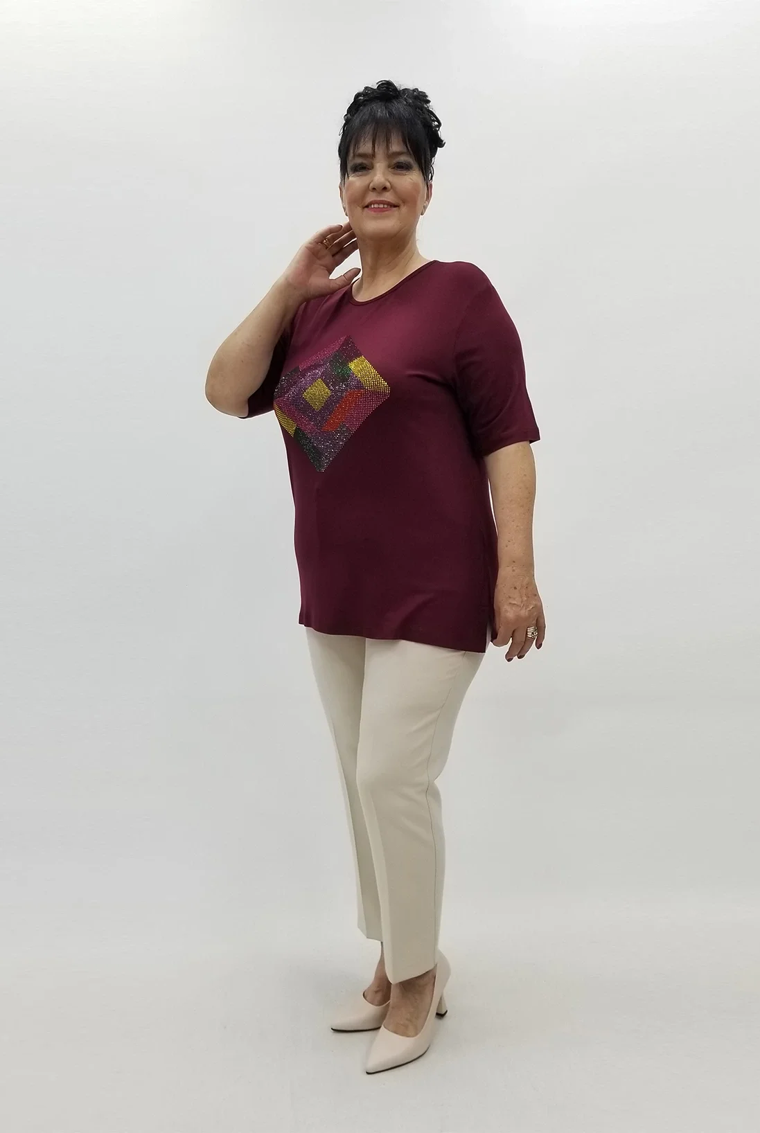 Miraggio Büyük Beden Bluz 99724 BORDO