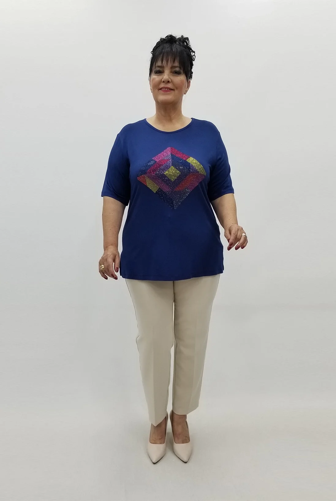 Miraggio Büyük Beden Bluz 99724 İNDİGO