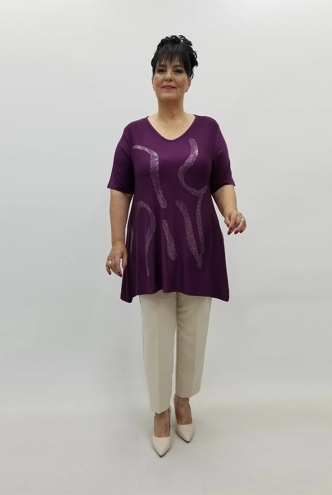 Miraggio Büyük Beden Bluz 99725 MÜRDÜM