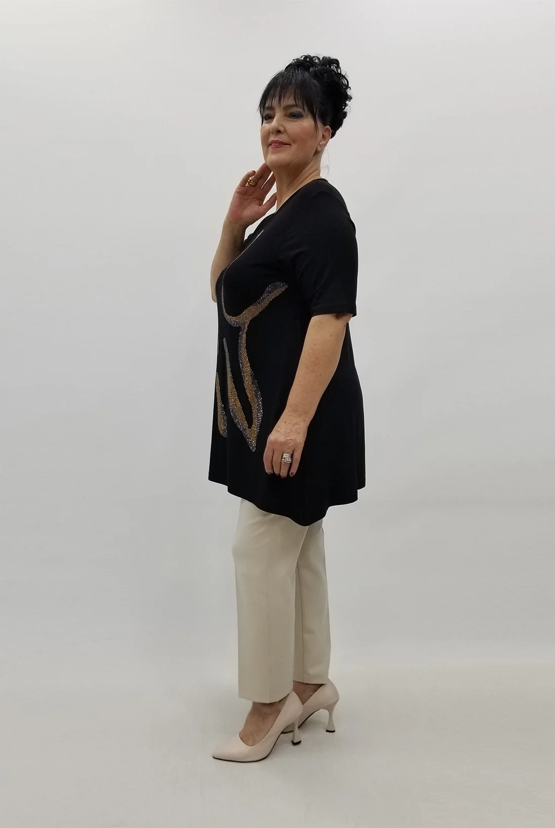 Miraggio Büyük Beden Bluz 99725 SİYAH