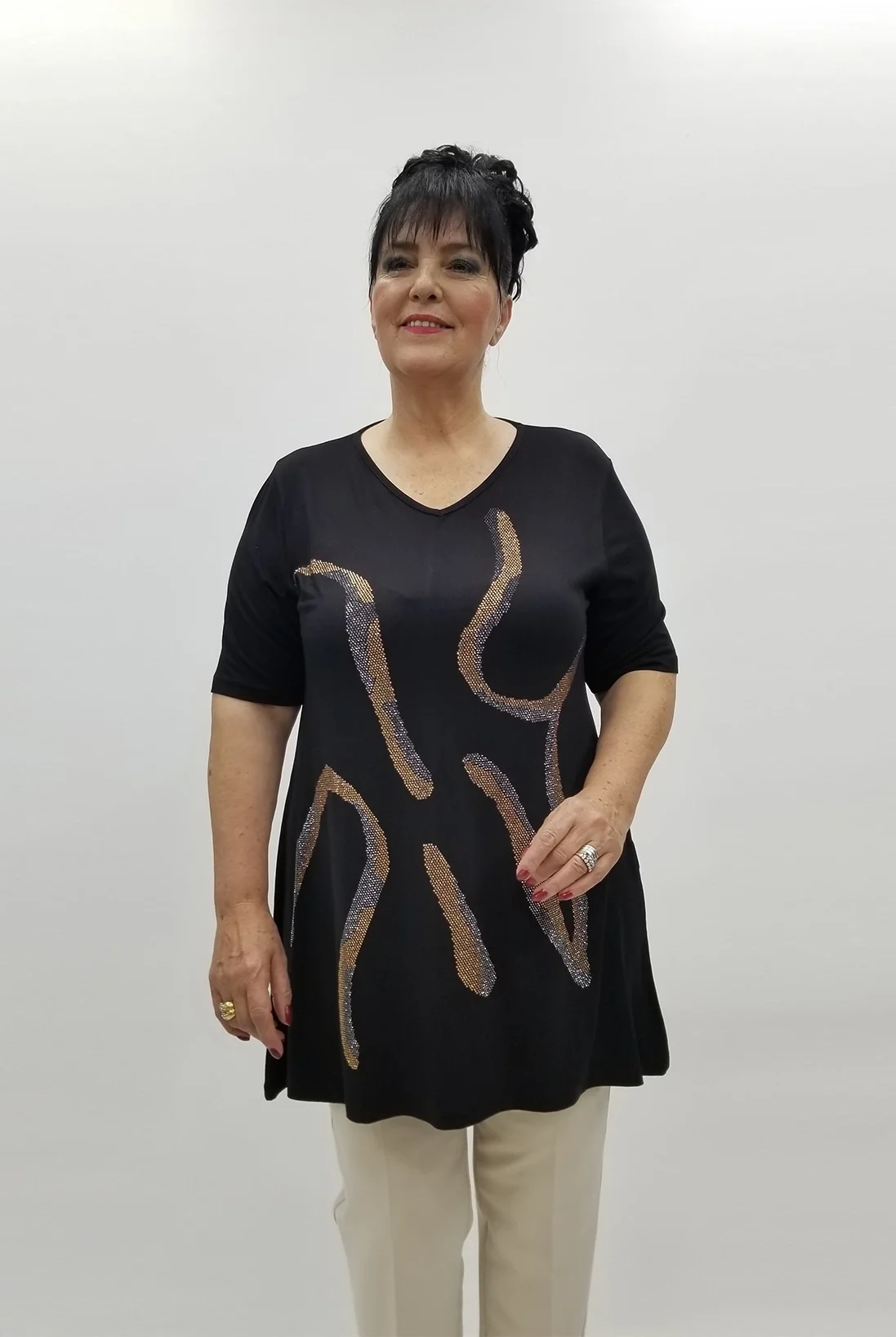 Miraggio Büyük Beden Bluz 99725 SİYAH