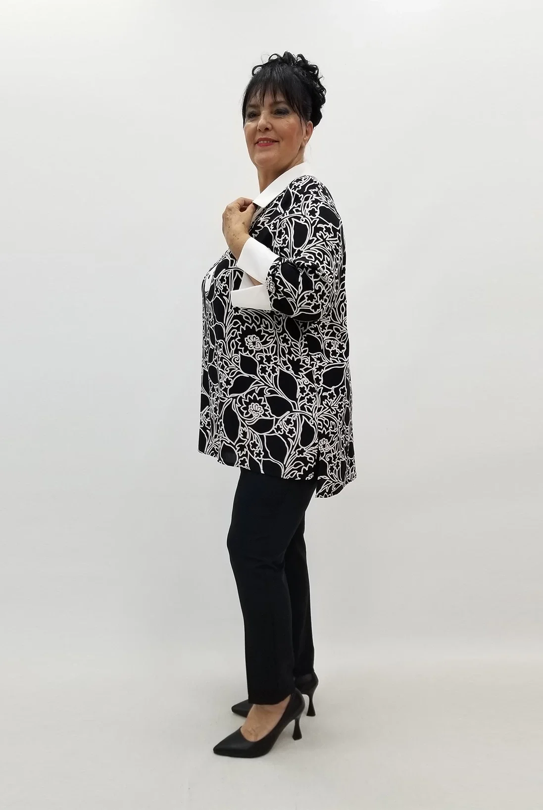 Miraggio Büyük Beden Bluz 99777 SİYAH/BEYAZ