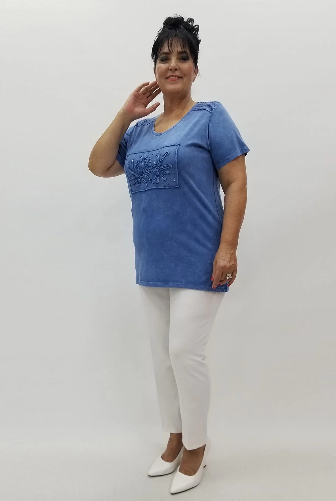 Miraggio Büyük Beden Bluz 99817 MAVİ