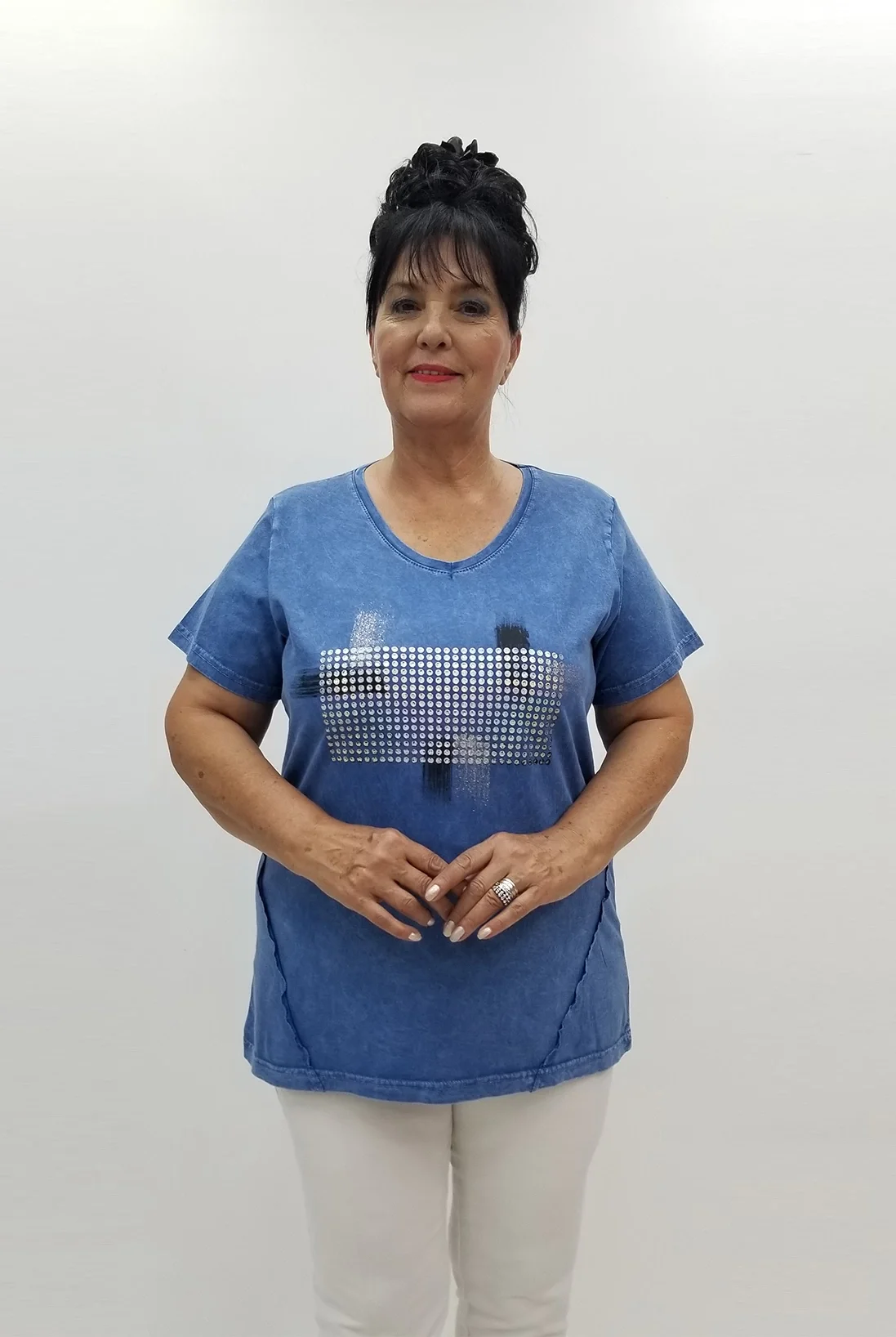 Miraggio Büyük Beden Bluz 99818 MAVİ