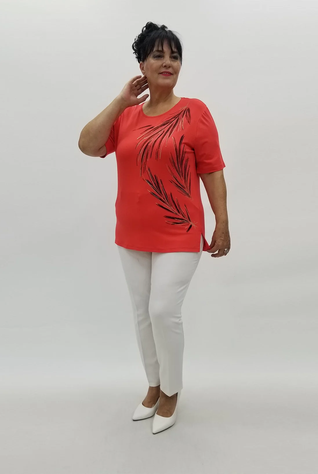 Miraggio Büyük Beden Bluz 99824 NAR ÇİÇEĞİ