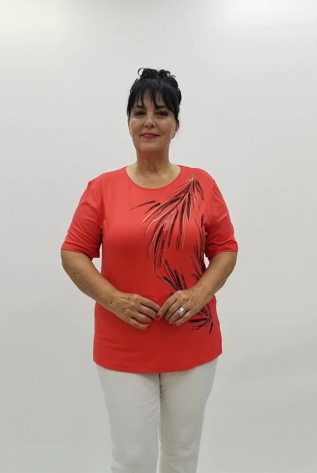 Miraggio Büyük Beden Bluz 99824 NAR ÇİÇEĞİ