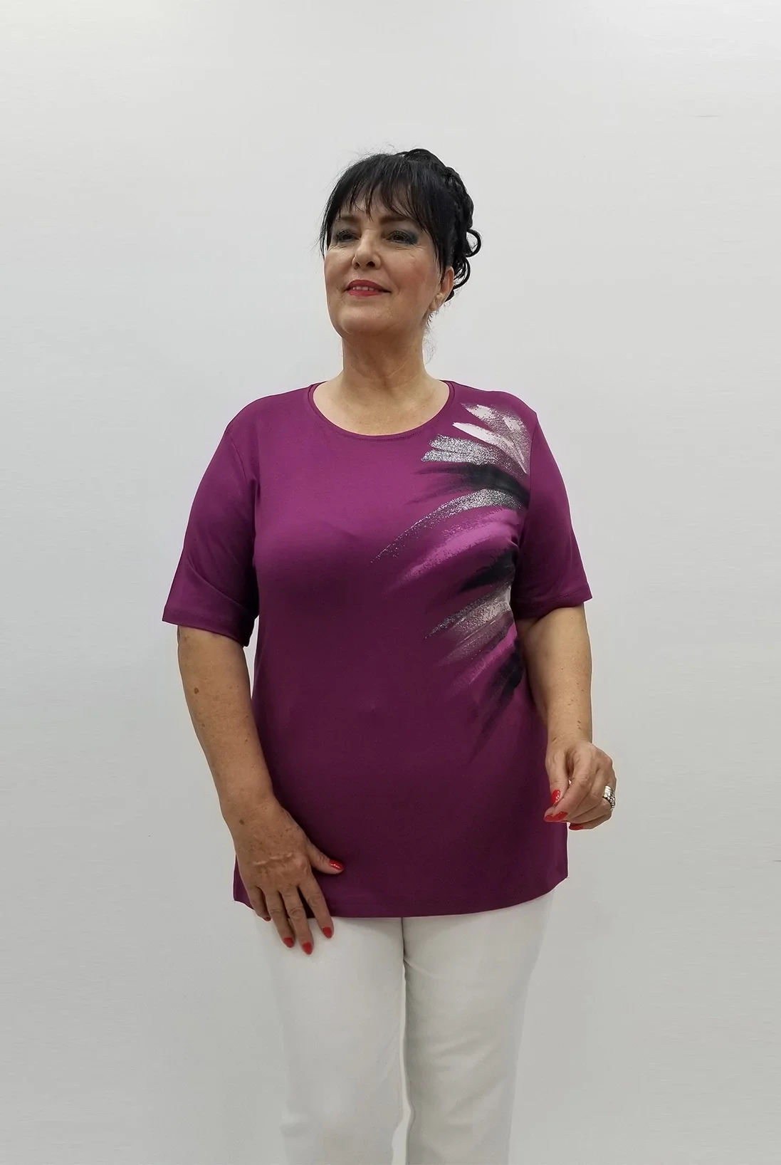 Miraggio Büyük Beden Bluz 99826 MÜRDÜM