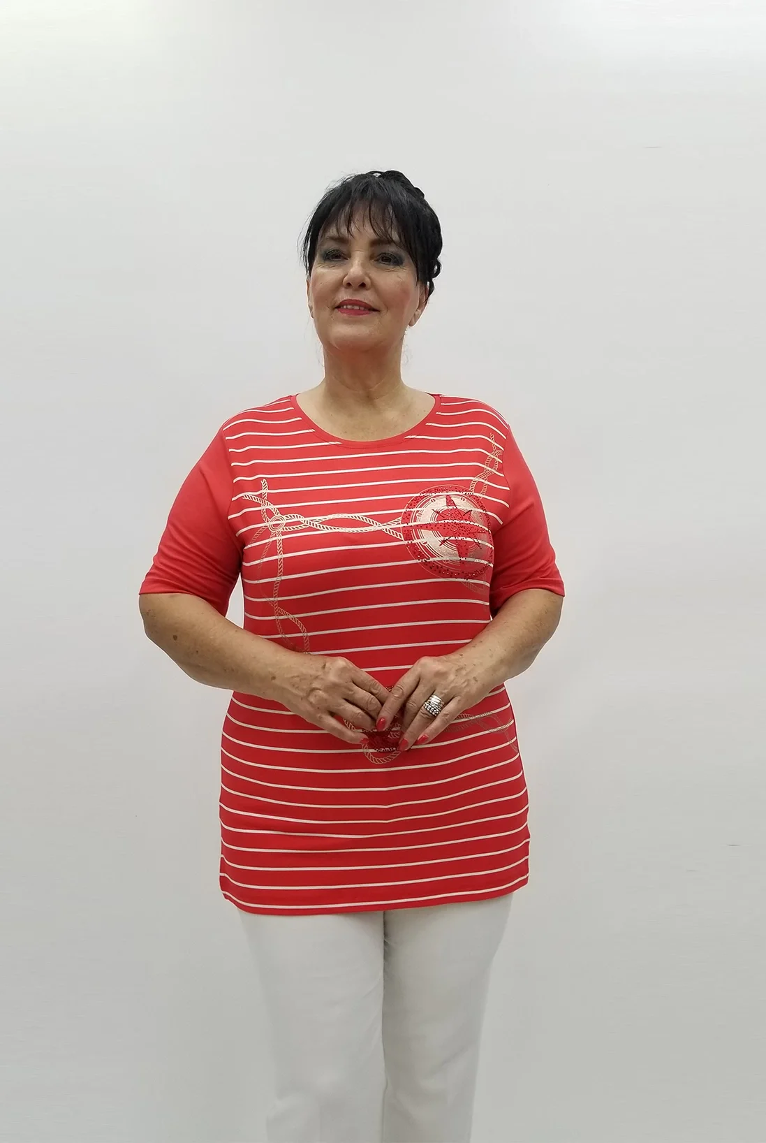 Miraggio Büyük Beden Bluz 99830 NAR ÇİÇEĞİ