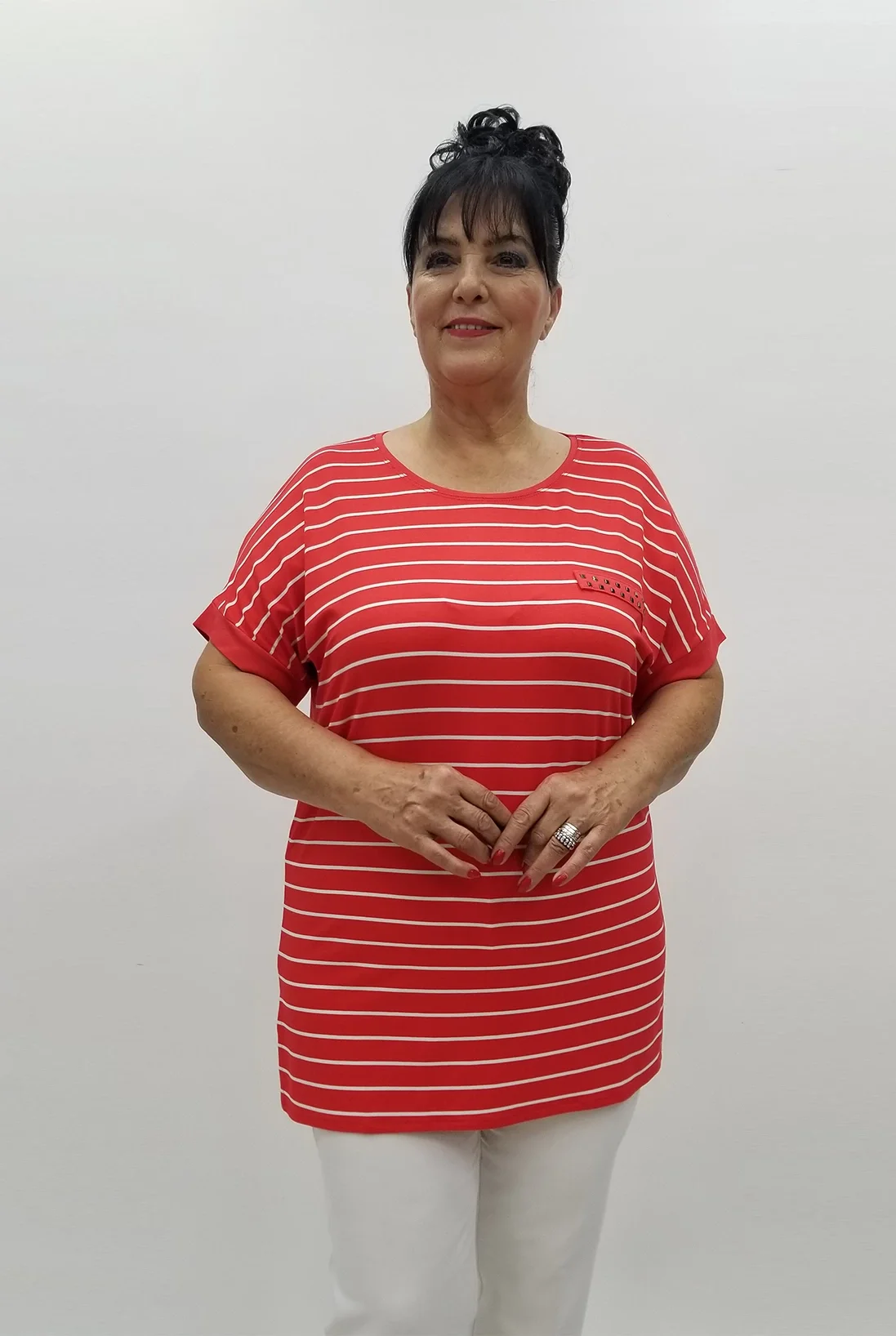 Miraggio Büyük Beden Bluz 99831 NAR ÇİÇEĞİ