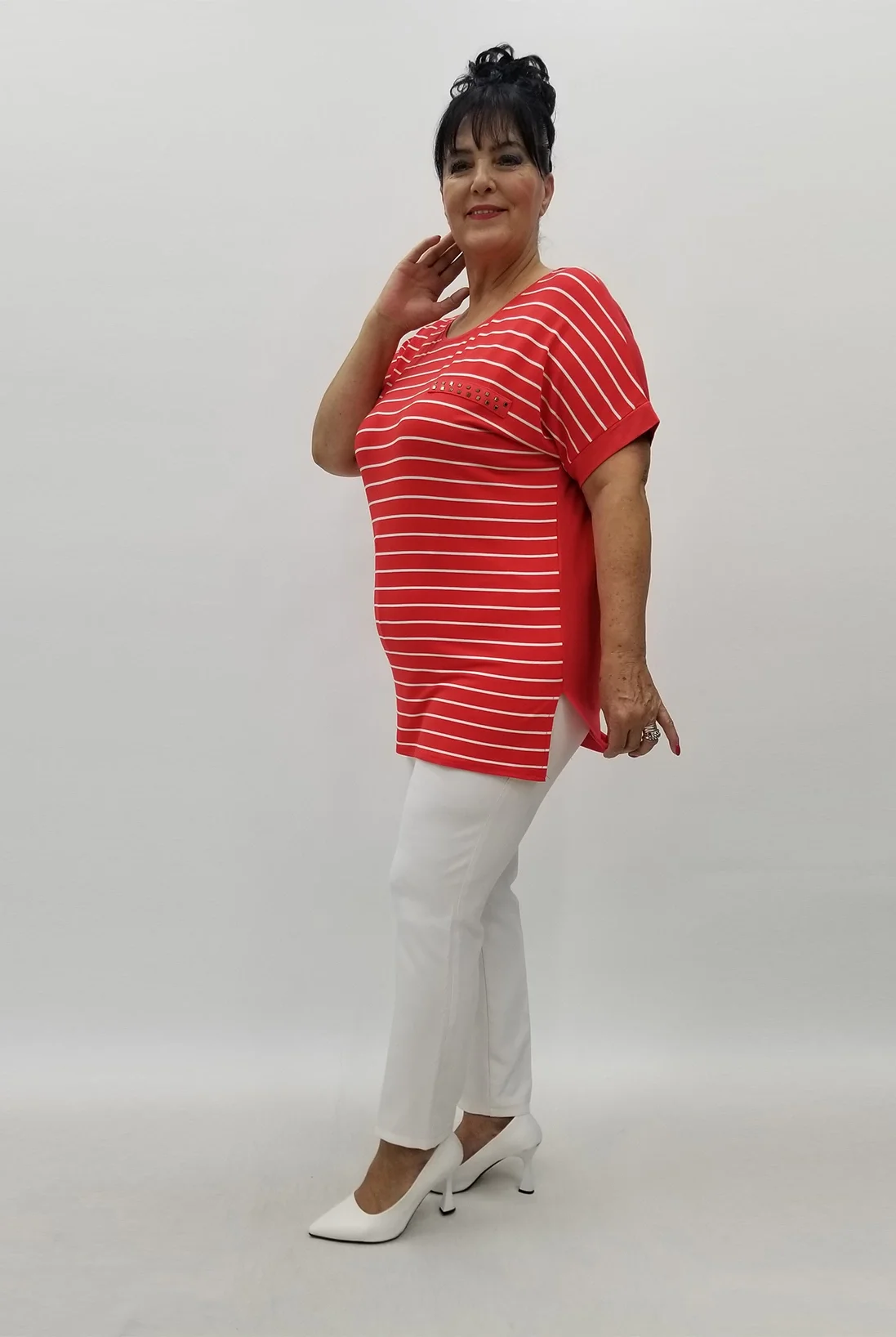 Miraggio Büyük Beden Bluz 99831 NAR ÇİÇEĞİ