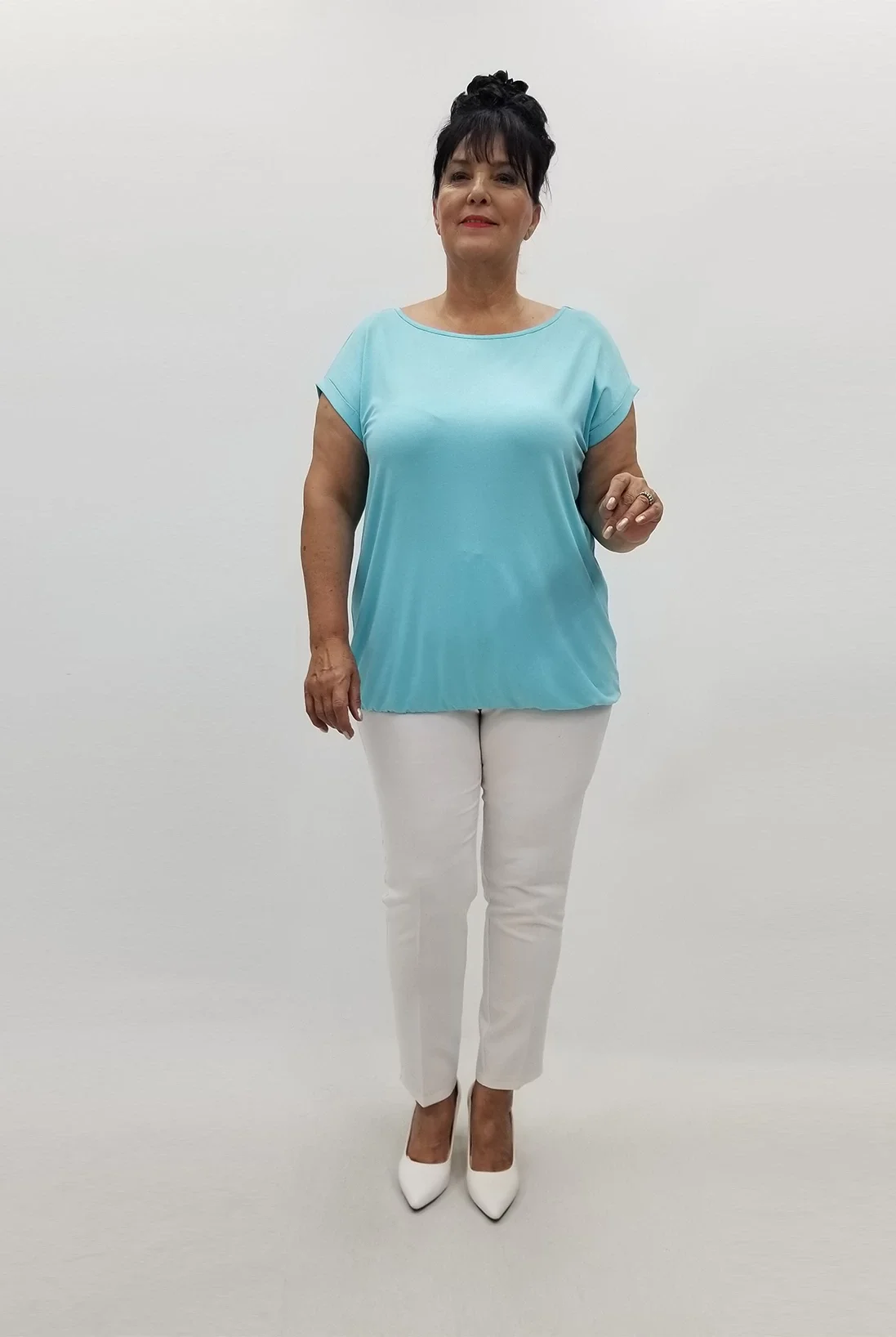 Miraggio Büyük Beden Bluz 99855 A-MAVİ