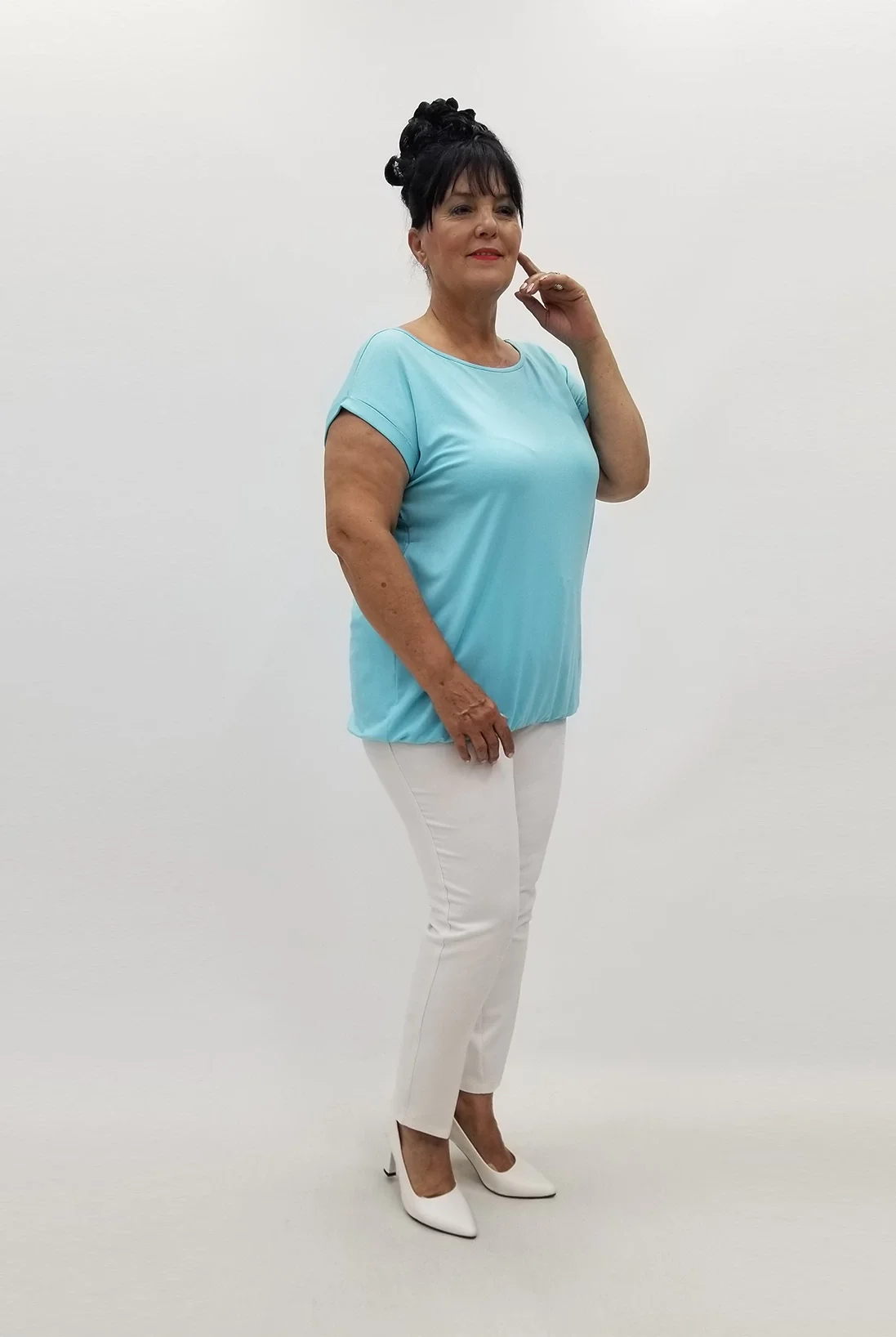 Miraggio Büyük Beden Bluz 99855 A-MAVİ