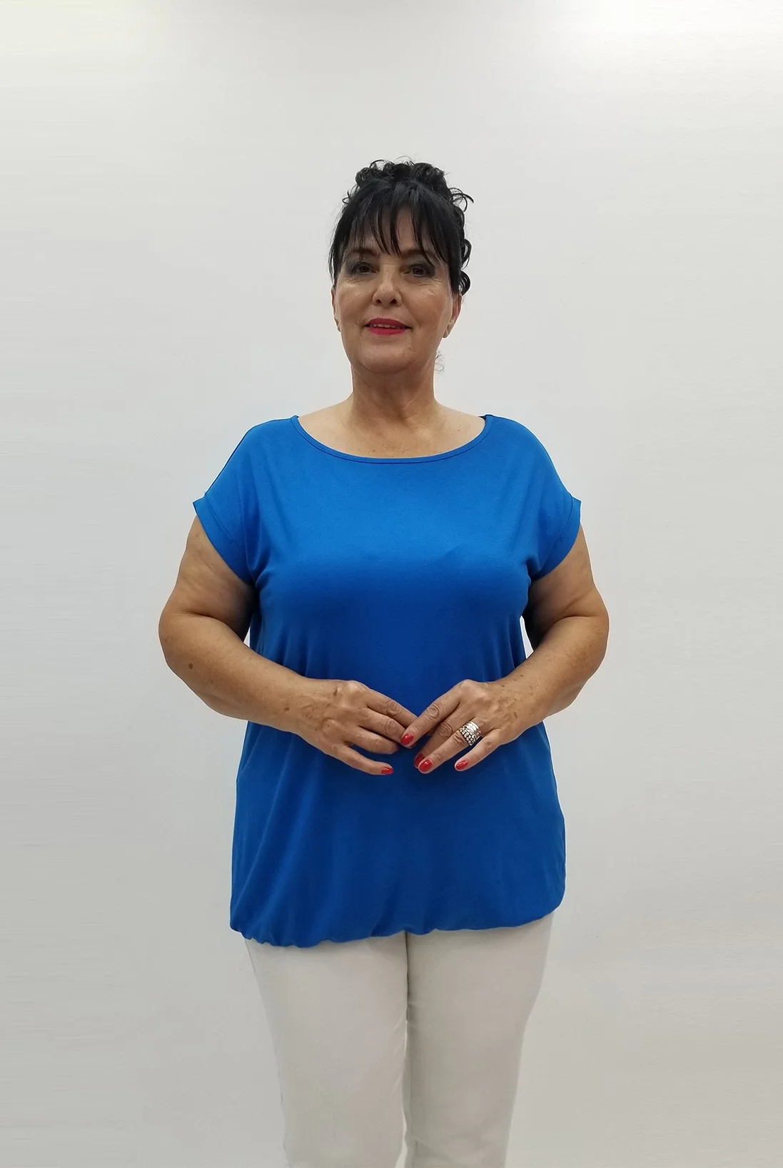 Miraggio Büyük Beden Bluz 99855 MAVİ