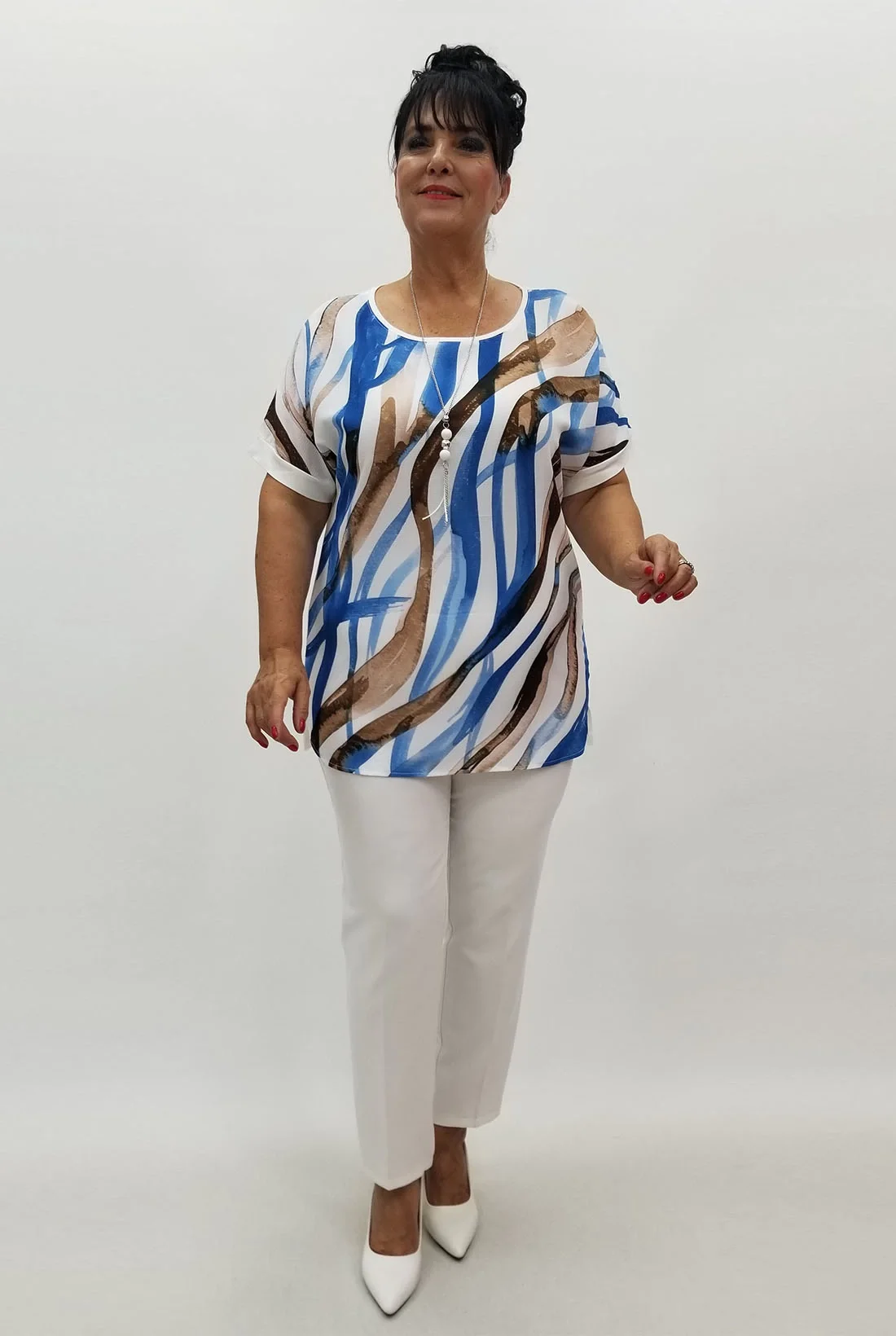 Miraggio Büyük Beden Bluz 99867 EKRU