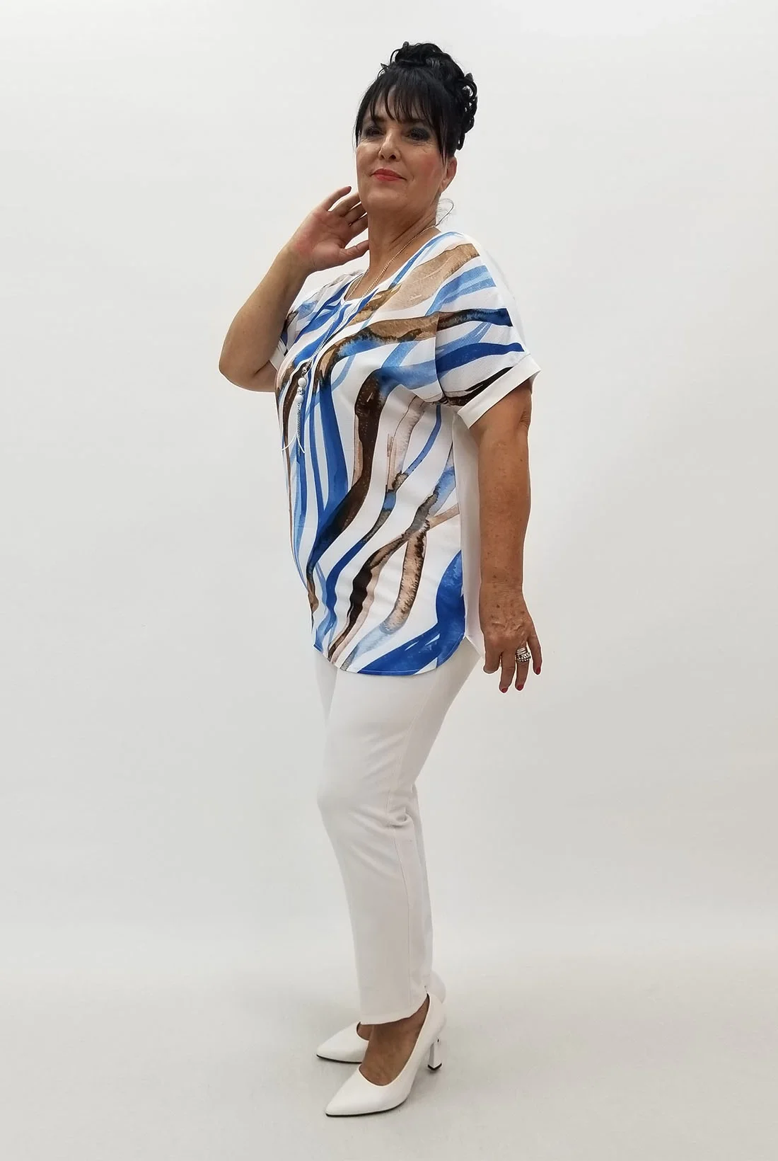 Miraggio Büyük Beden Bluz 99867 EKRU