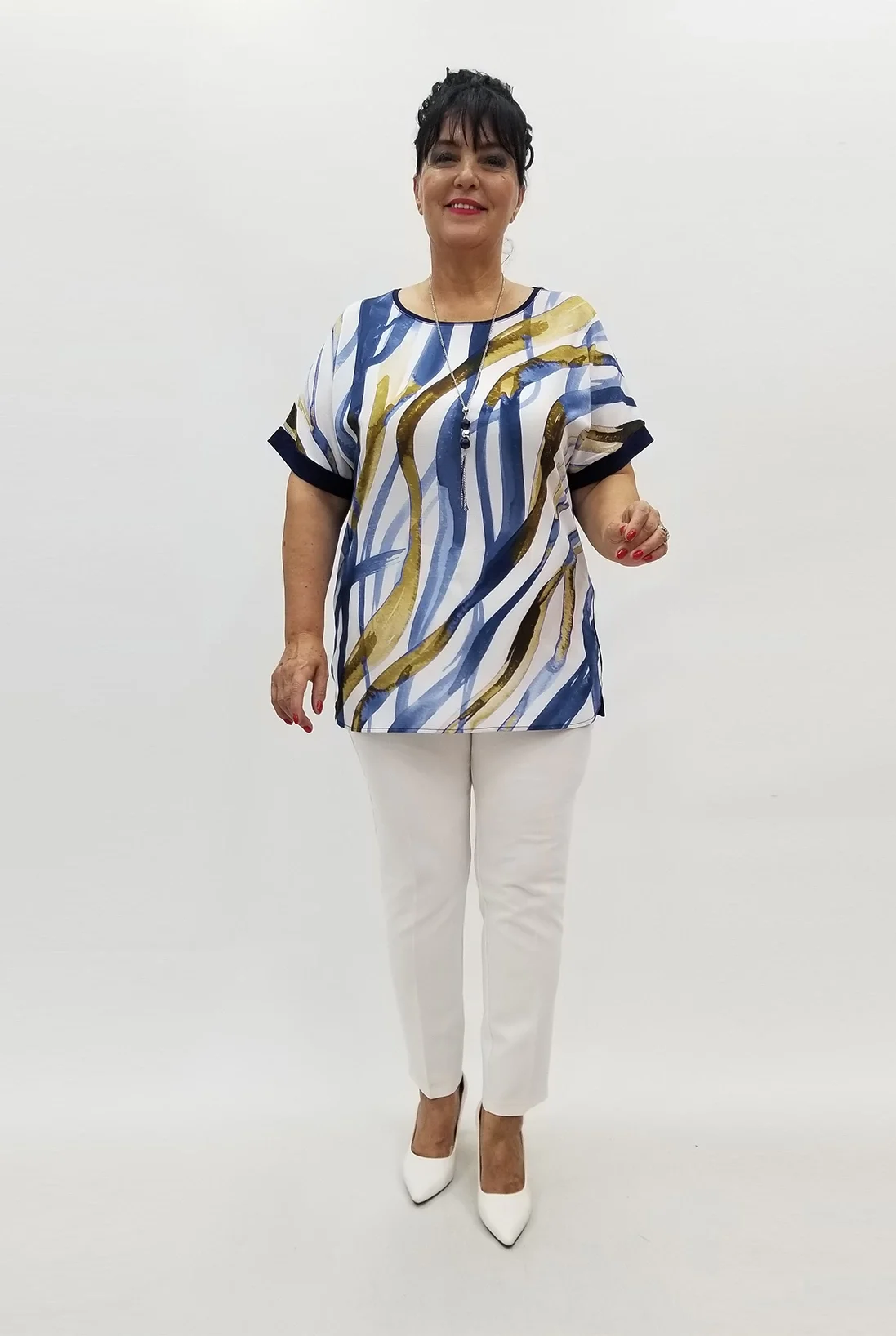 Miraggio Büyük Beden Bluz 99867 LACİVERT