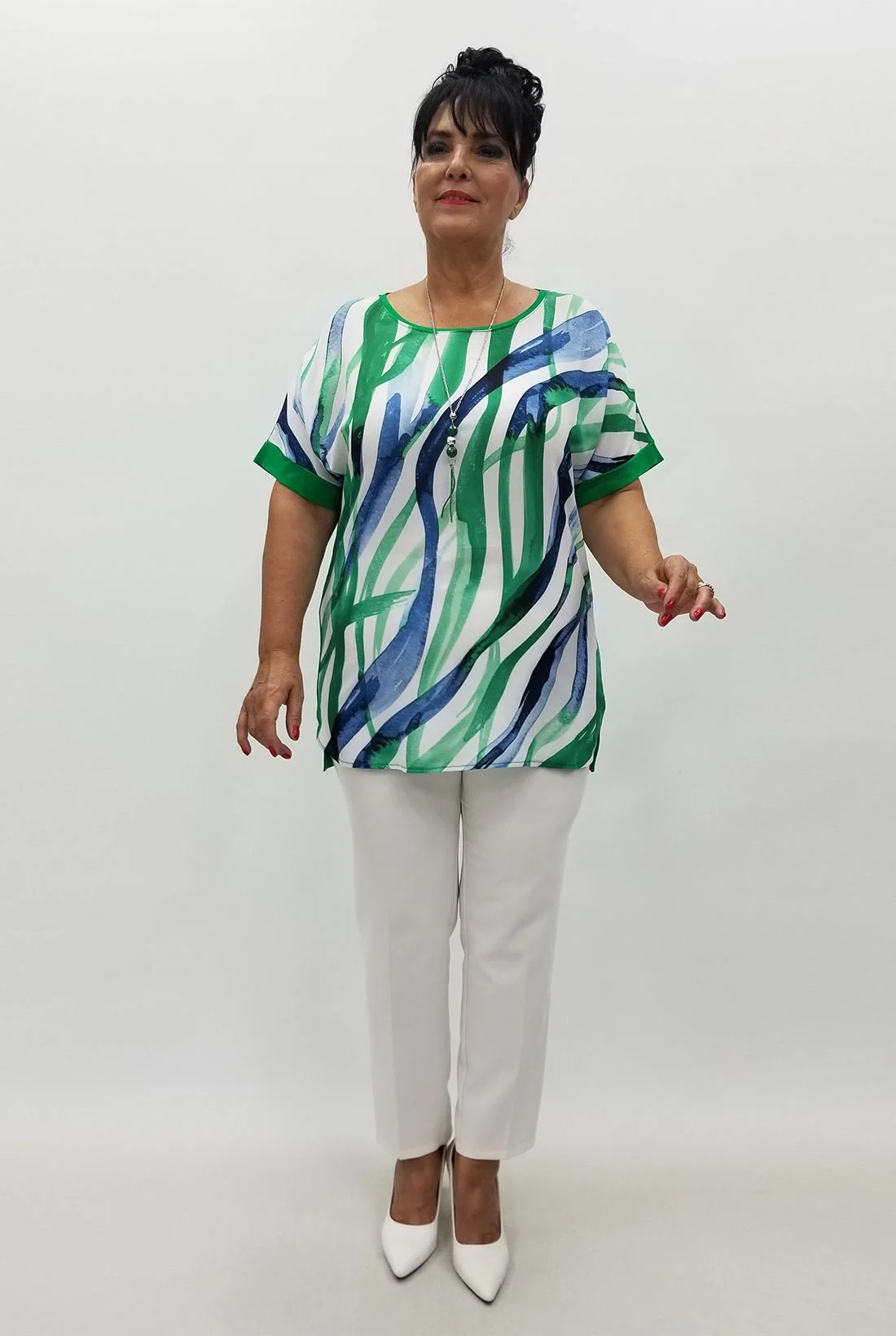 Miraggio Büyük Beden Bluz 99867 YEŞİL