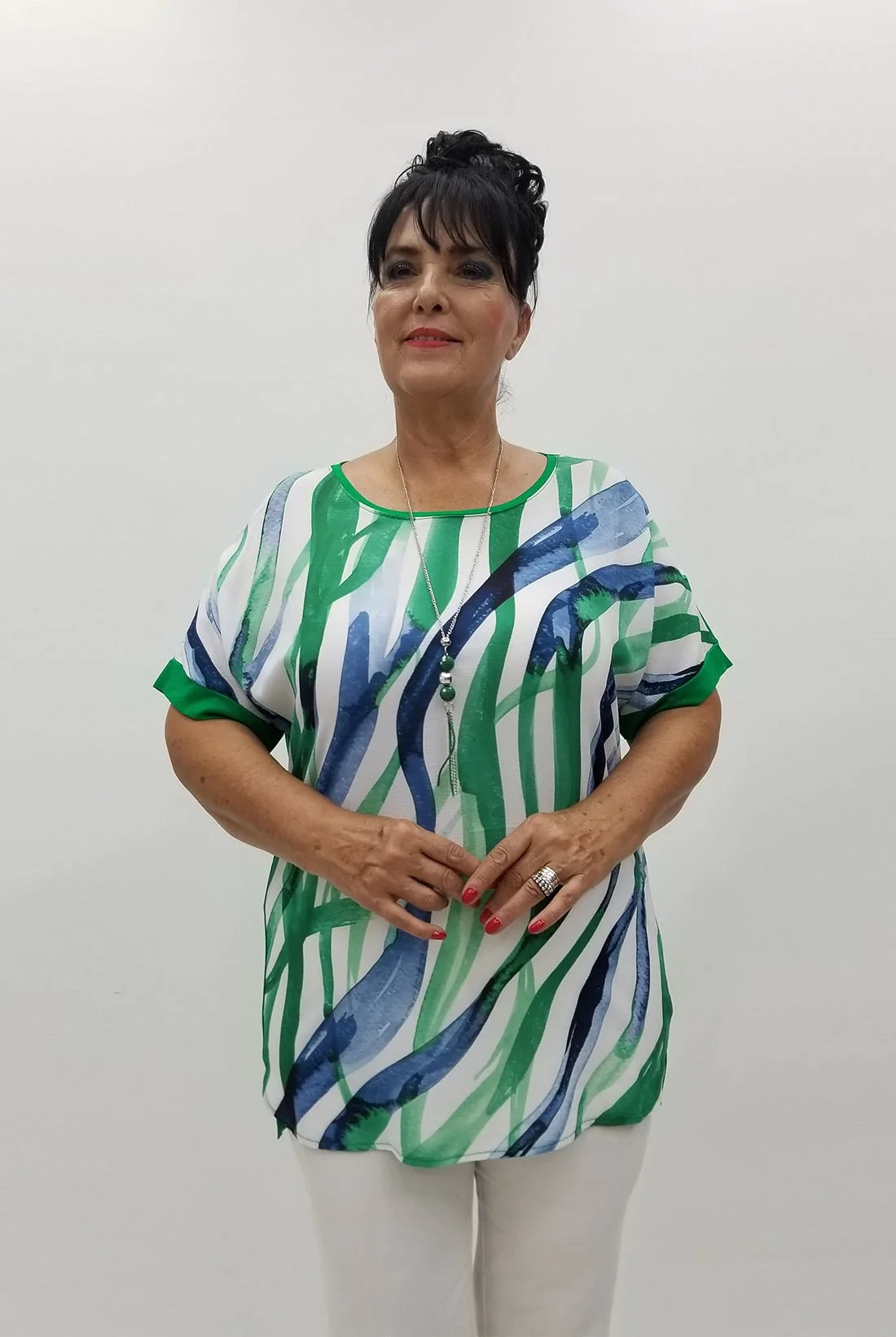 Miraggio Büyük Beden Bluz 99867 YEŞİL