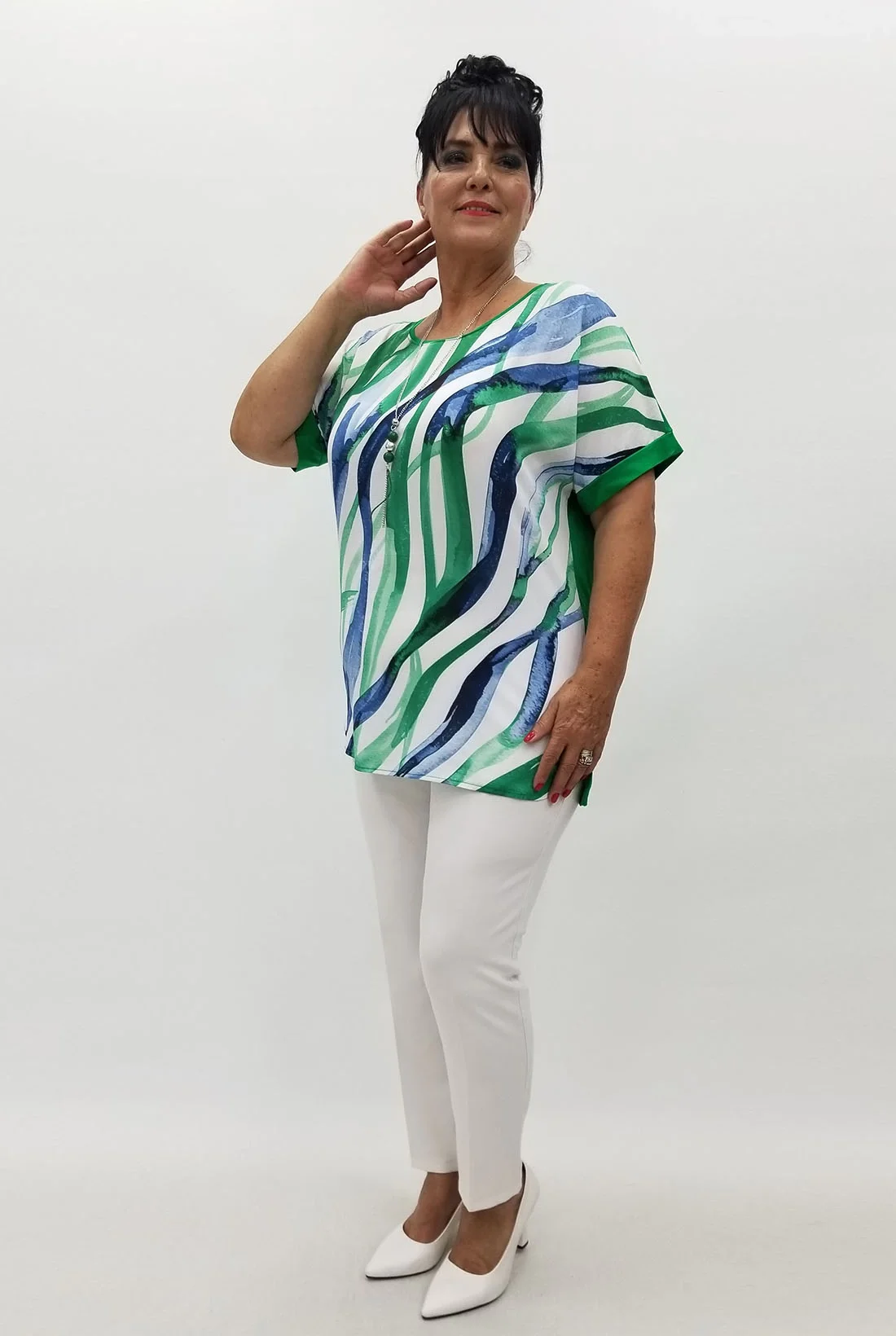 Miraggio Büyük Beden Bluz 99867 YEŞİL