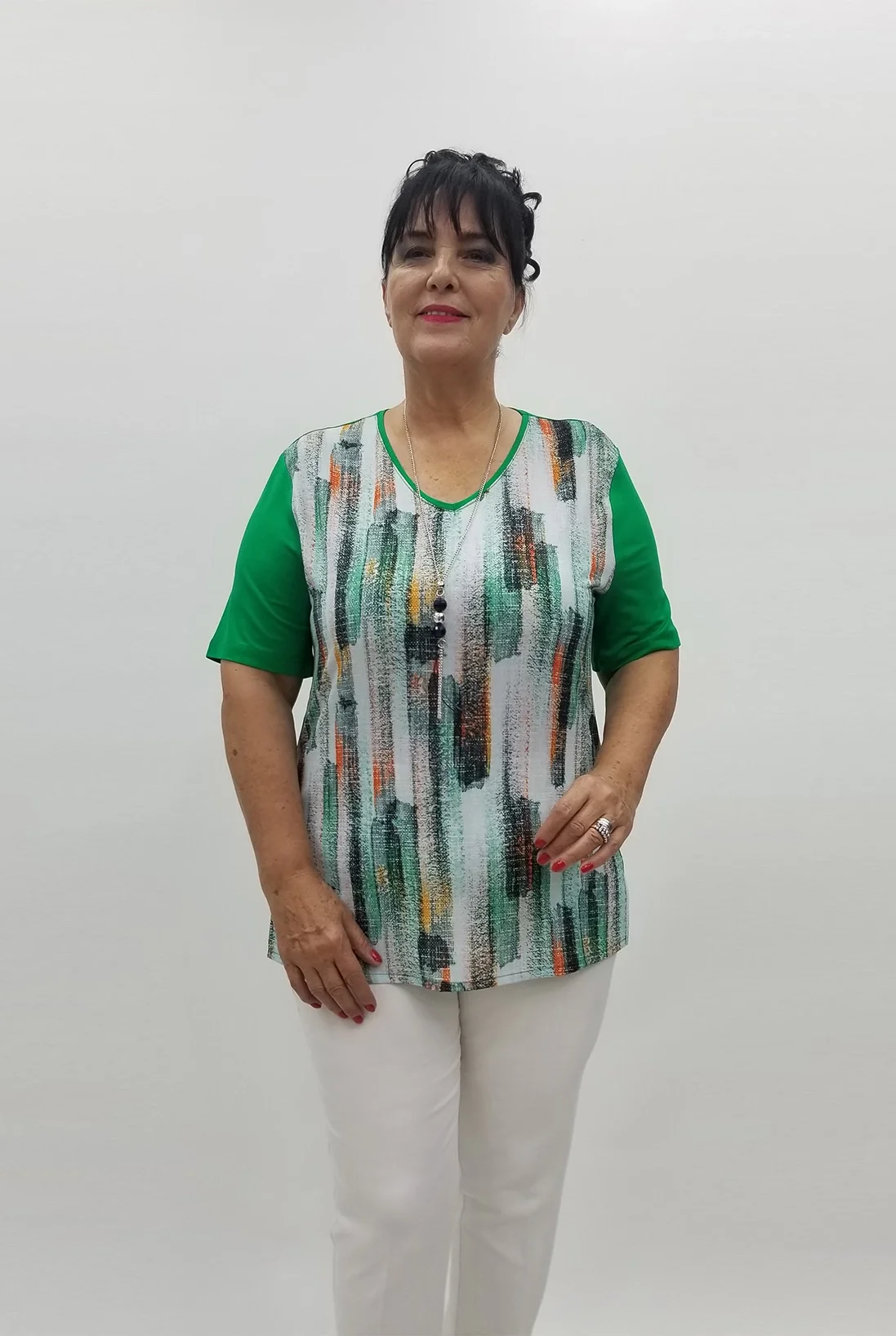 Miraggio Büyük Beden Bluz 99868 YEŞİL