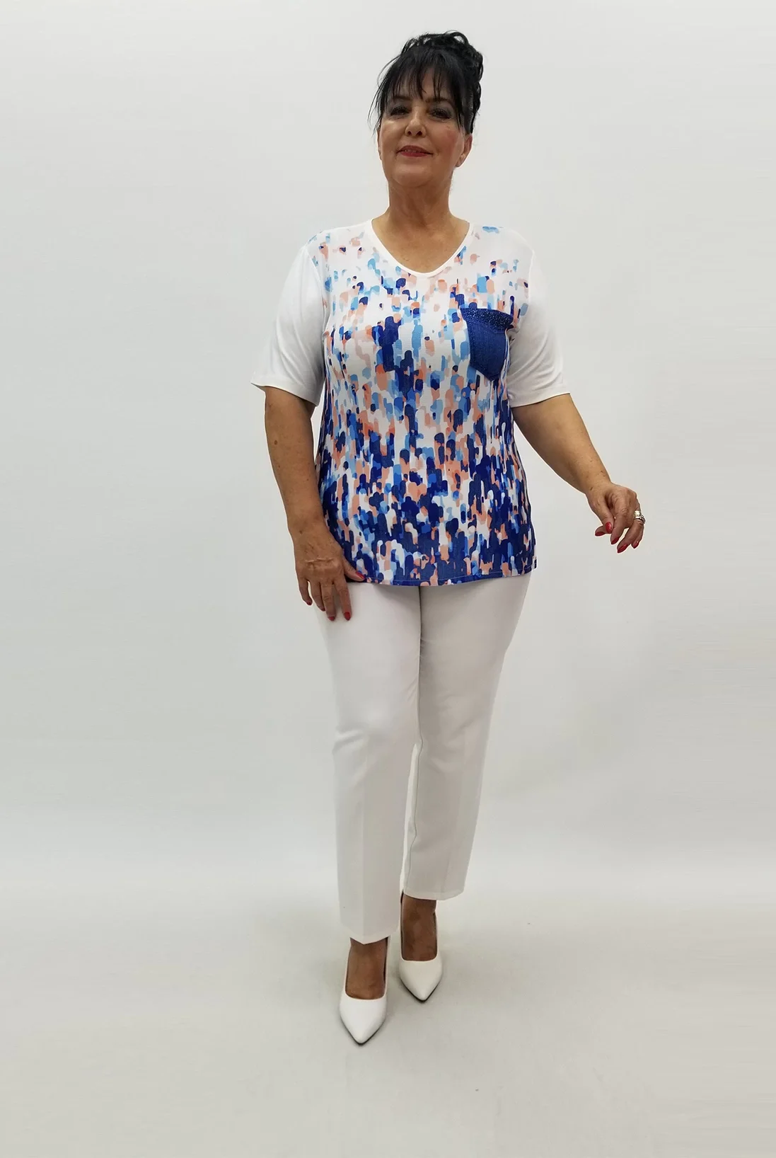 Miraggio Büyük Beden Bluz 99869 EKRU