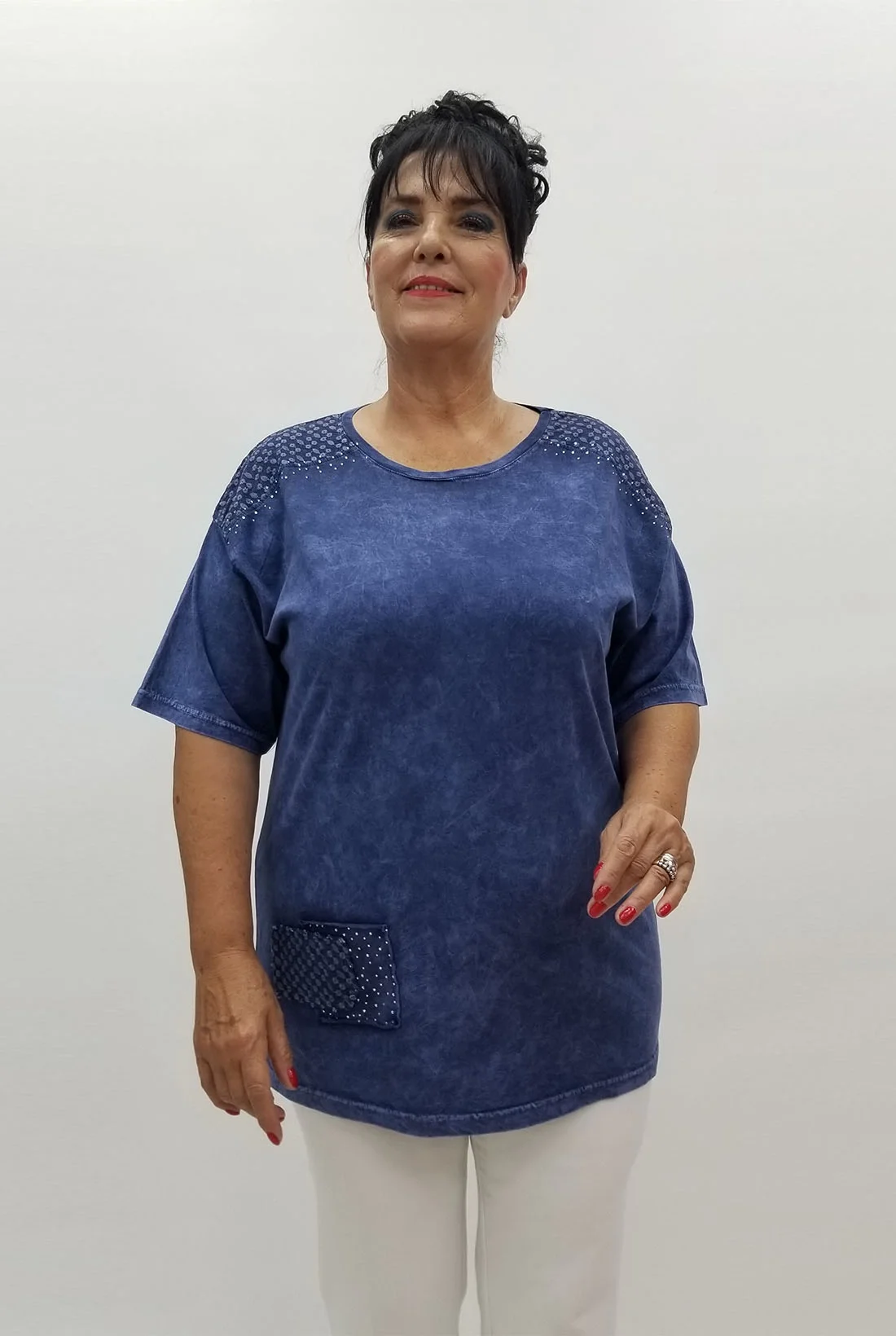 Miraggio Büyük Beden Bluz 99914 LACİVERT