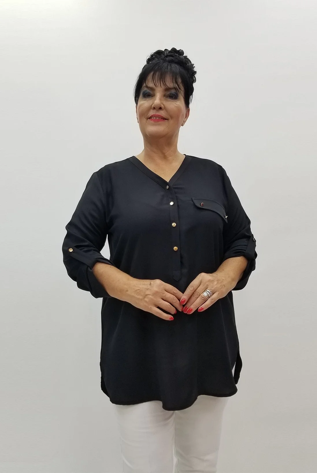 Miraggio Büyük Beden Bluz 99918 SİYAH