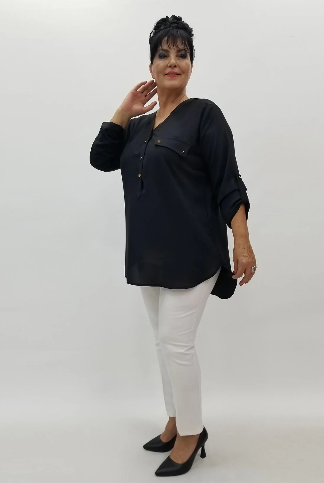 Miraggio Büyük Beden Bluz 99918 SİYAH