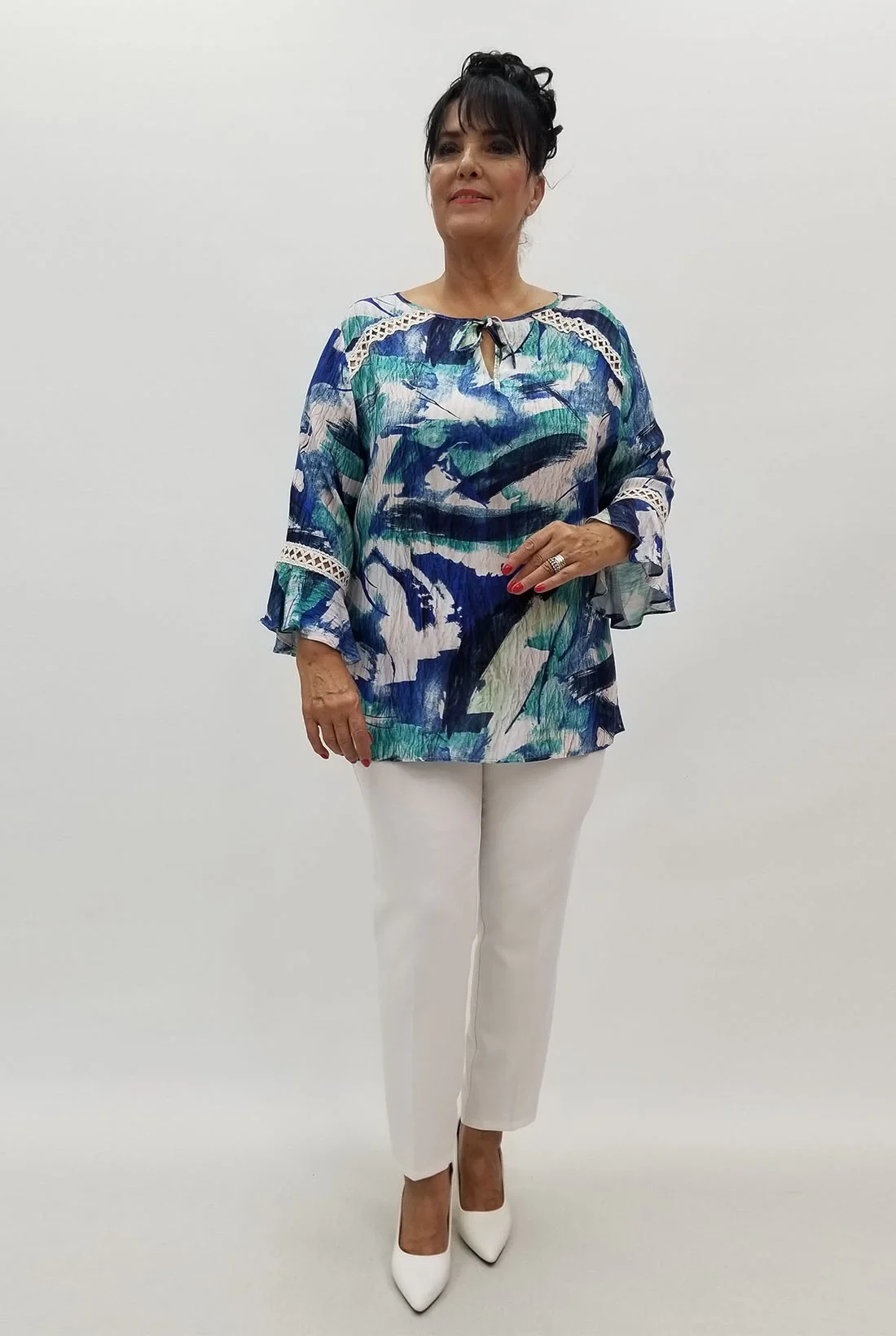 Miraggio Büyük Beden Bluz 99946 LACİVERT