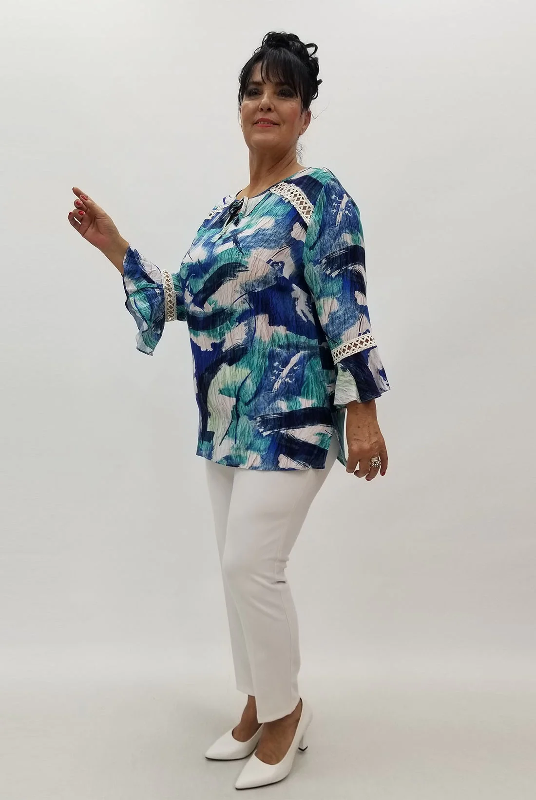 Miraggio Büyük Beden Bluz 99946 LACİVERT