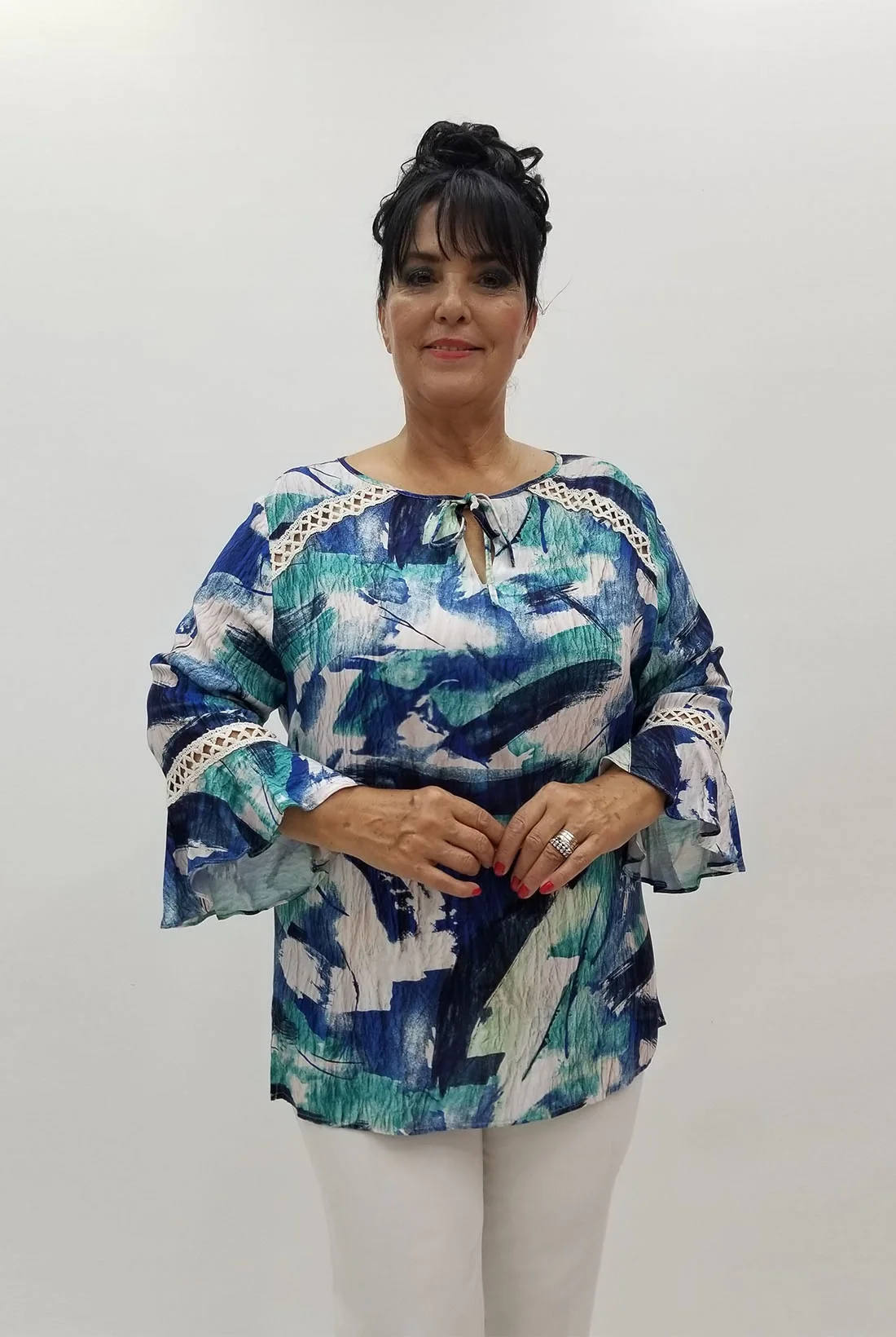 Miraggio Büyük Beden Bluz 99946 LACİVERT