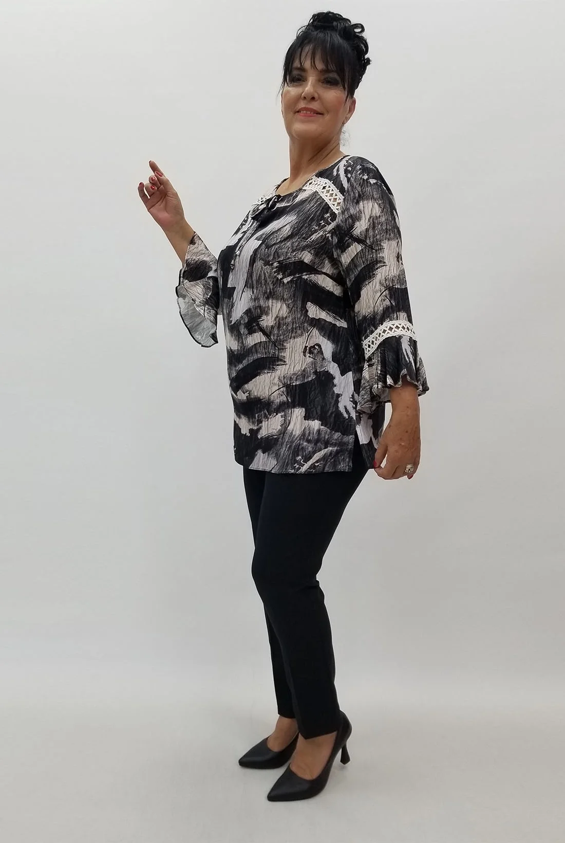 Miraggio Büyük Beden Bluz 99946 SİYAH