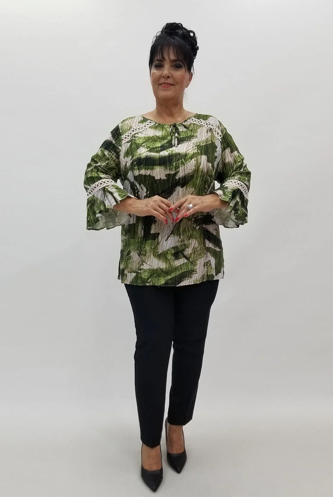 Miraggio Büyük Beden Bluz 99946 YEŞİL