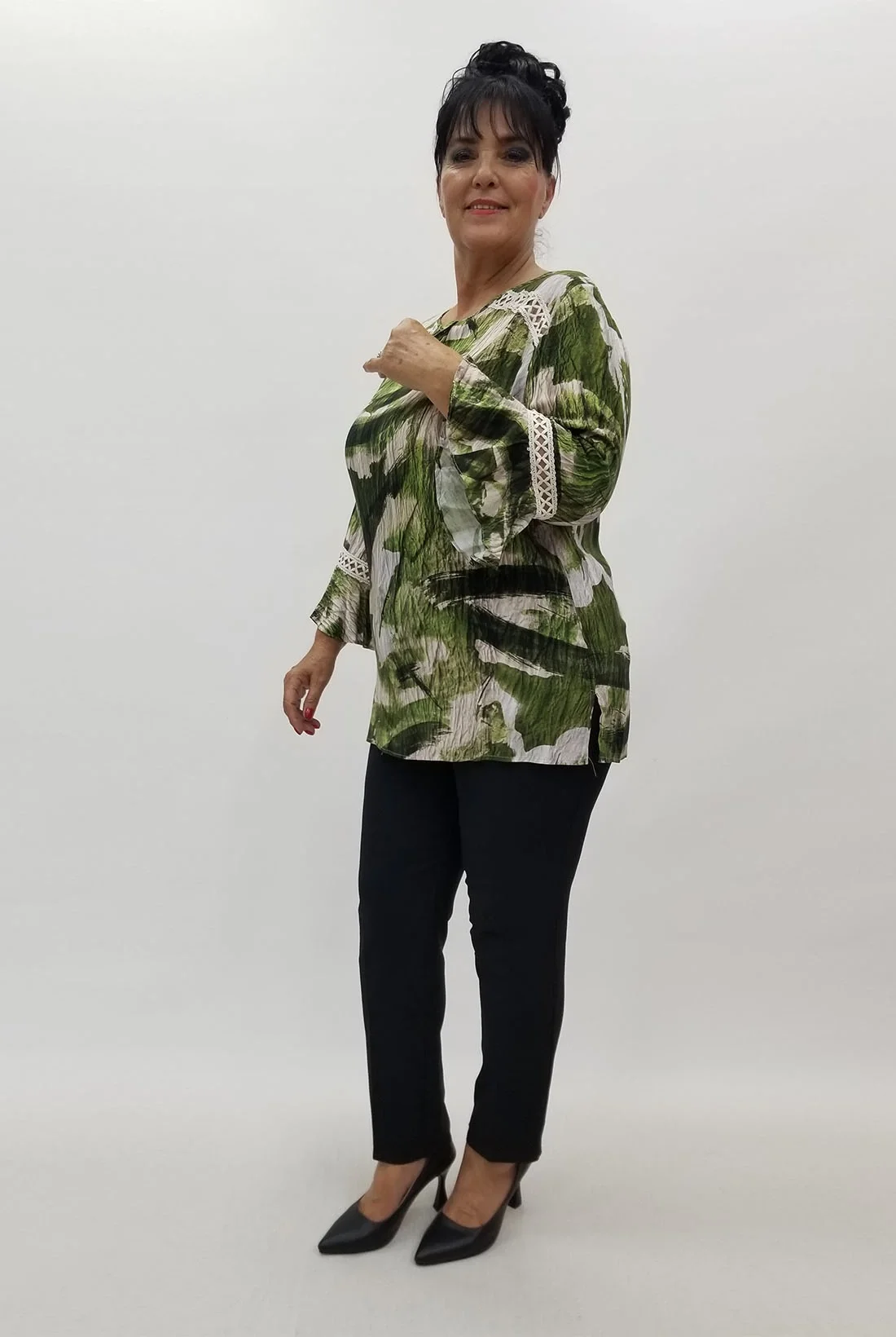 Miraggio Büyük Beden Bluz 99946 YEŞİL