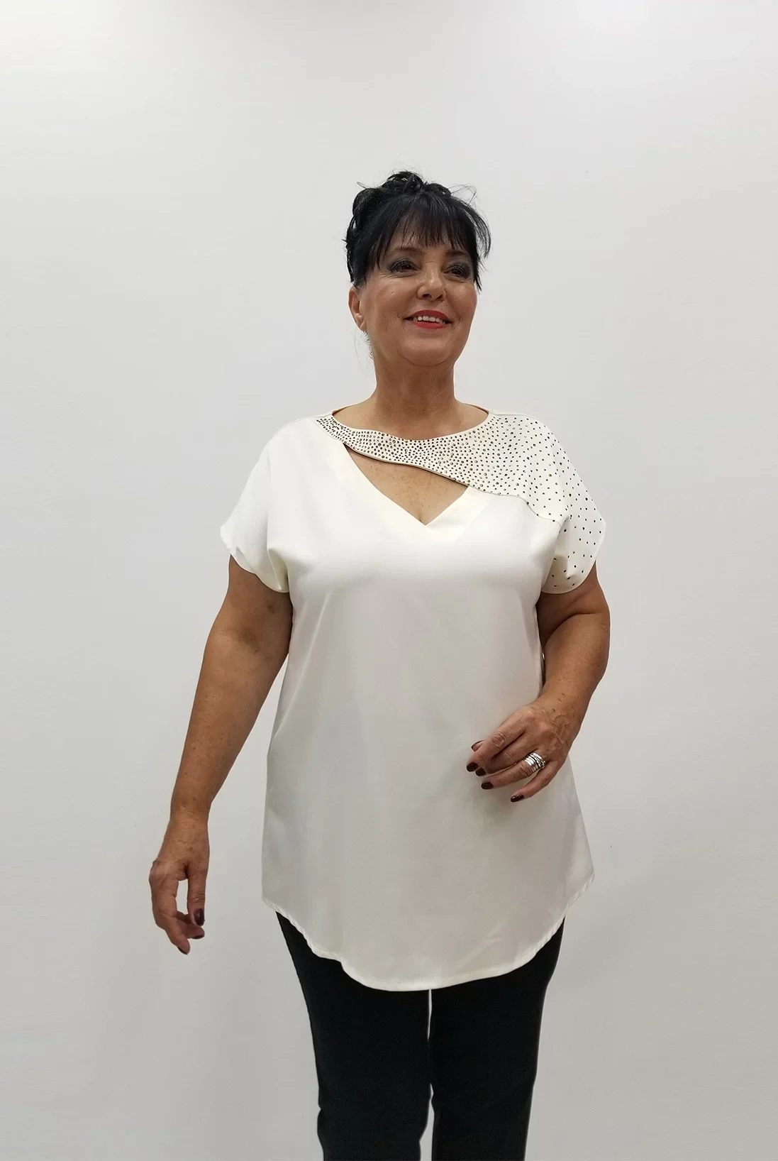 Miraggio Büyük Beden Bluz 99965 EKRU