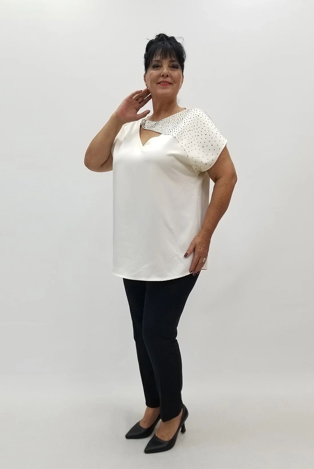 Miraggio Büyük Beden Bluz 99965 EKRU