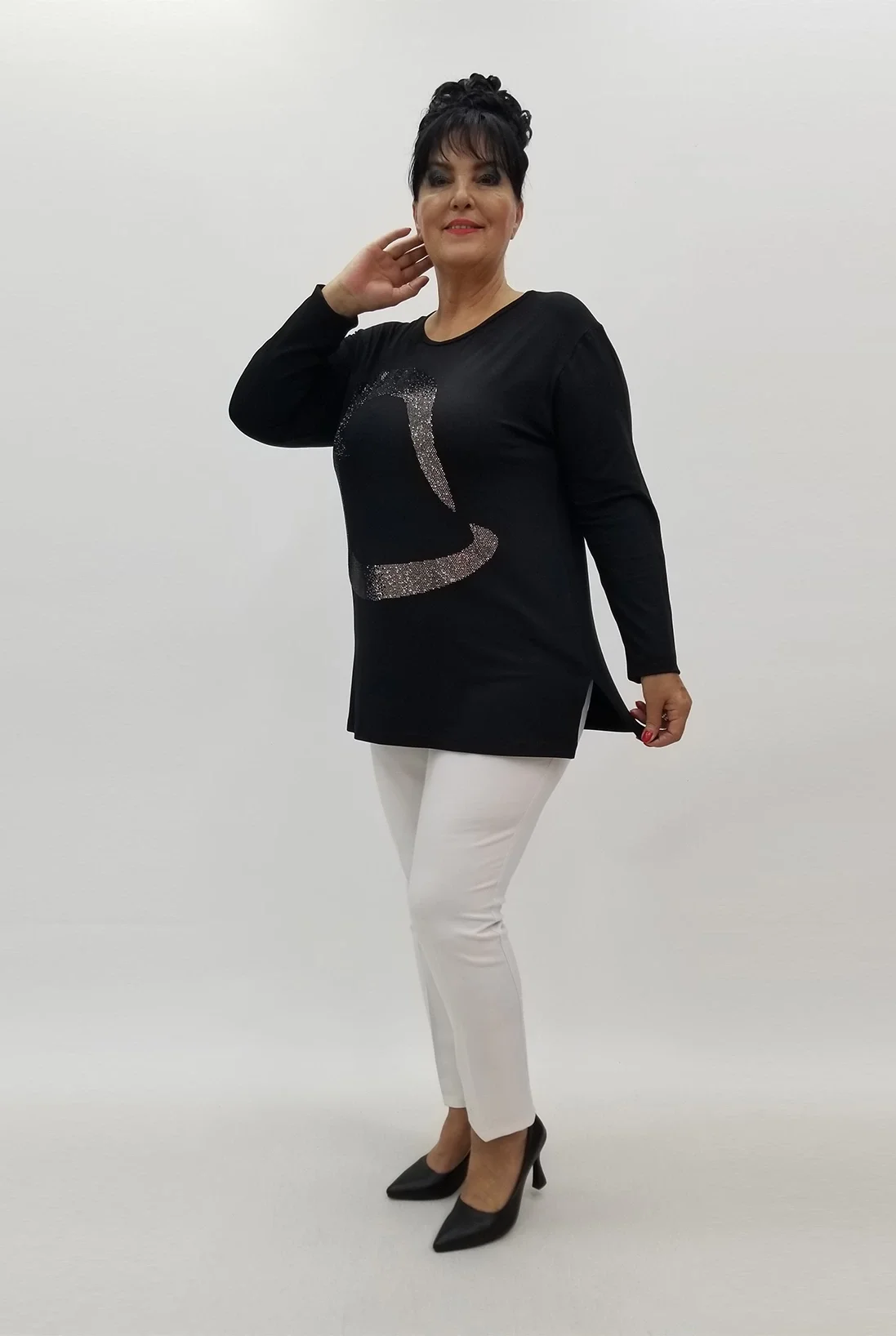 Miraggio Büyük Beden Bluz 99976 SİYAH