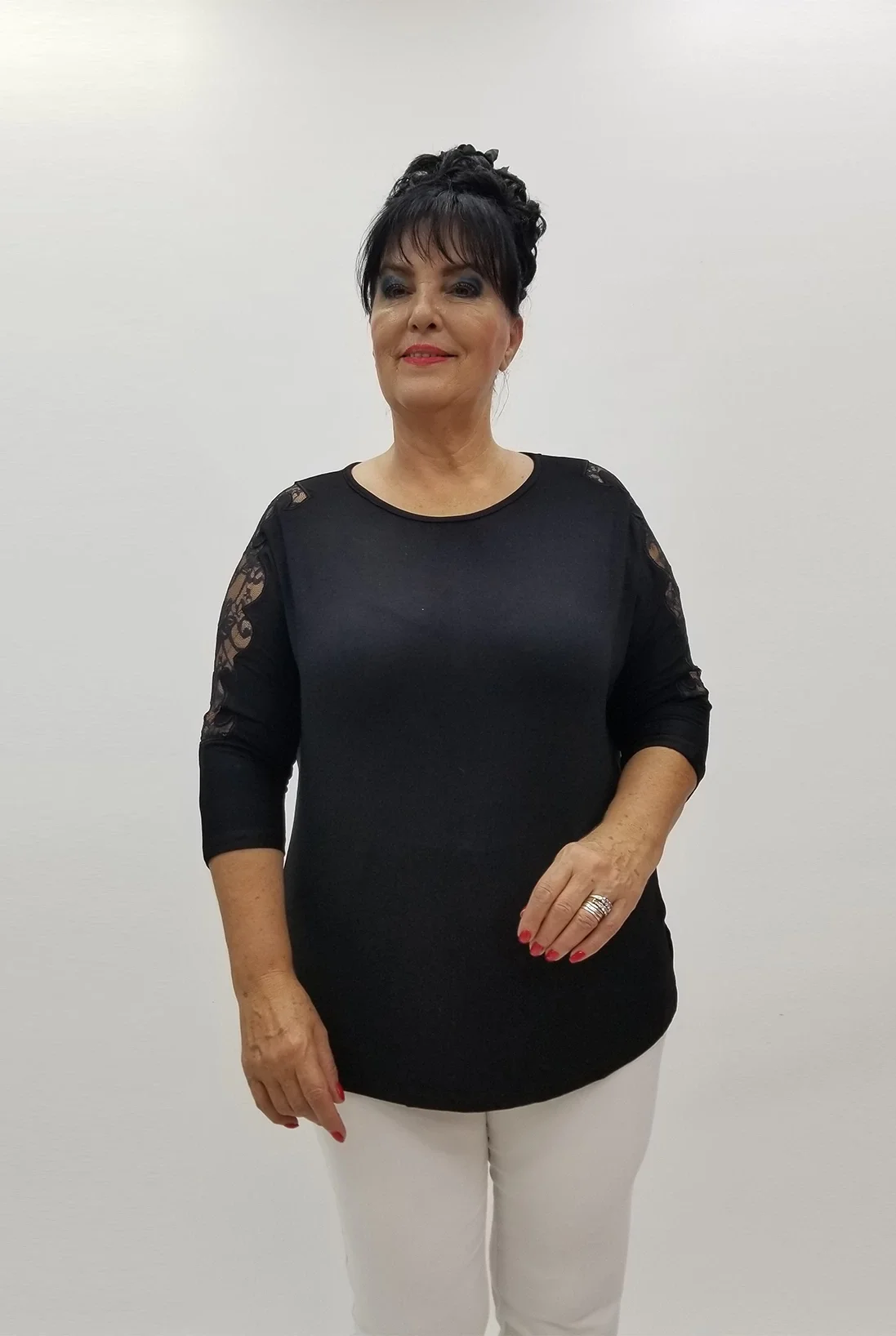 Miraggio Büyük Beden Bluz 99977 SİYAH