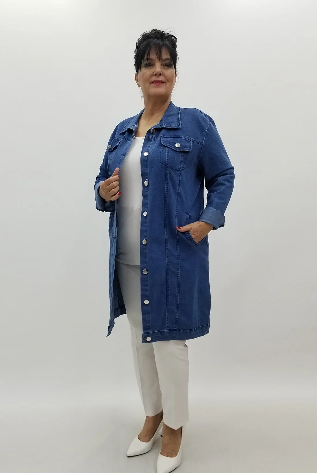 Miraggio Büyük Beden Ceket 4056 KOT MAVİ