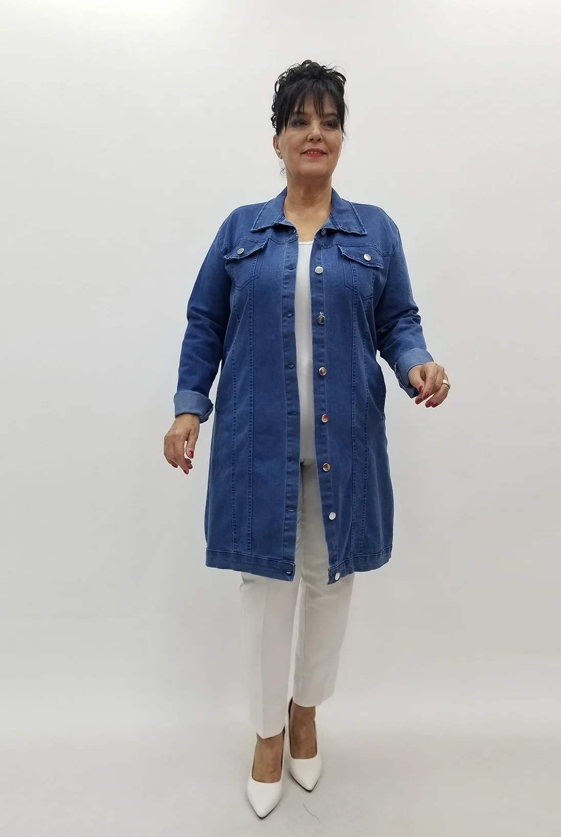 Miraggio Büyük Beden Ceket 4056 KOT MAVİ