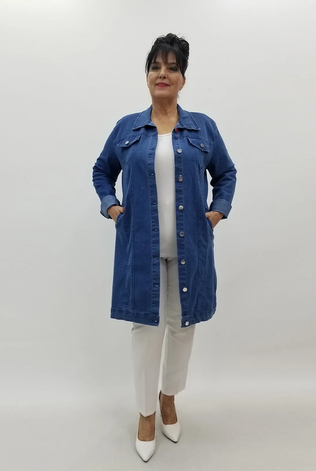 Miraggio Büyük Beden Ceket 4056 KOT MAVİ